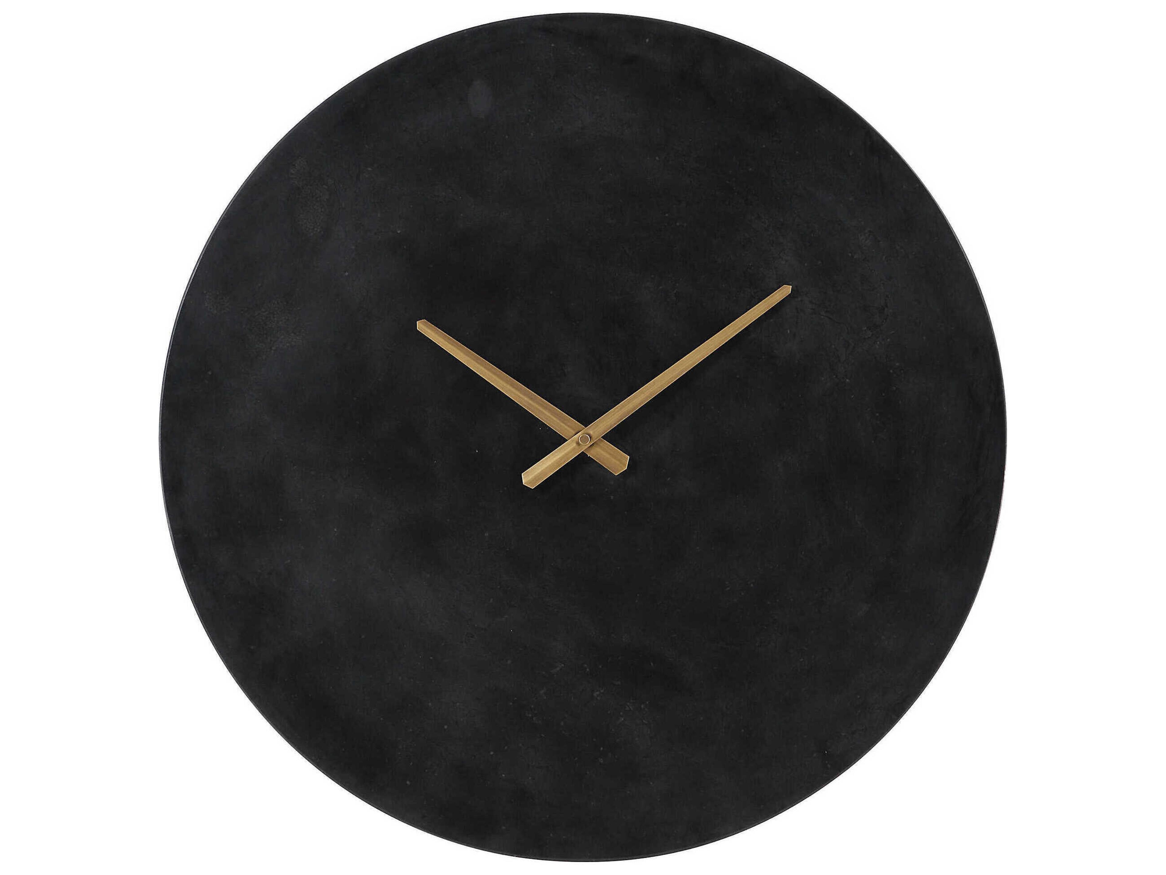 Darnay Honed Black Wall Clock