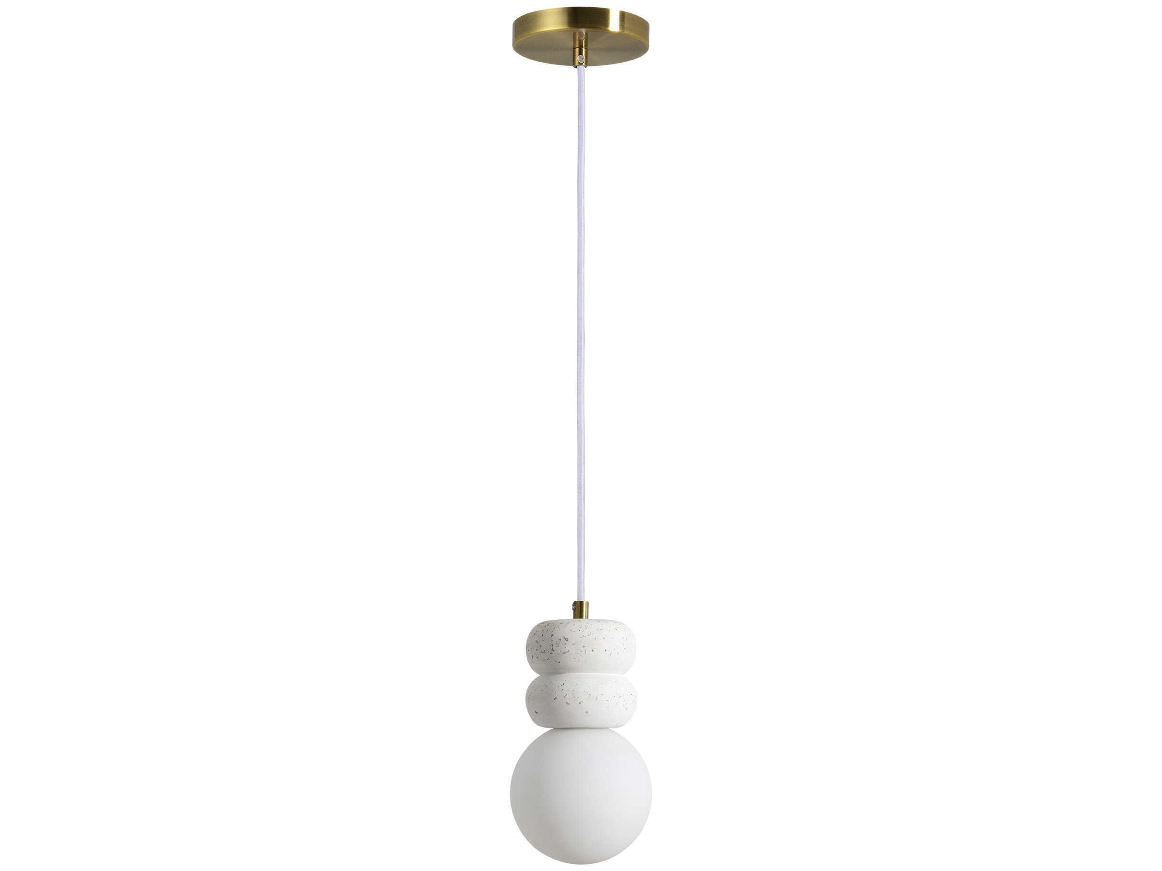 Candra Pendant Light Speckled Off-White Antique Brass