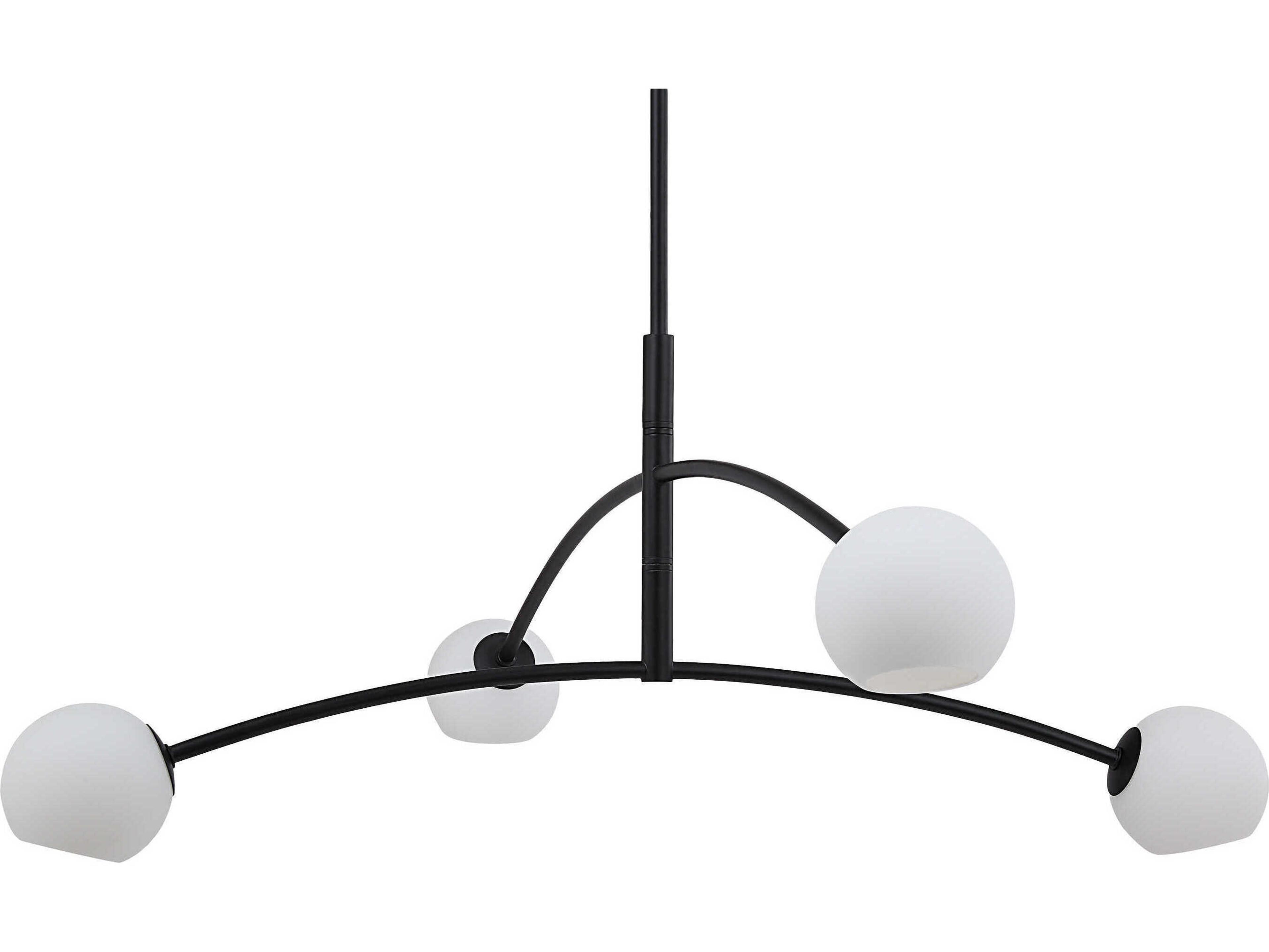 Renwil Nube 4-Light Matte Black Globe Tiered Chandelier