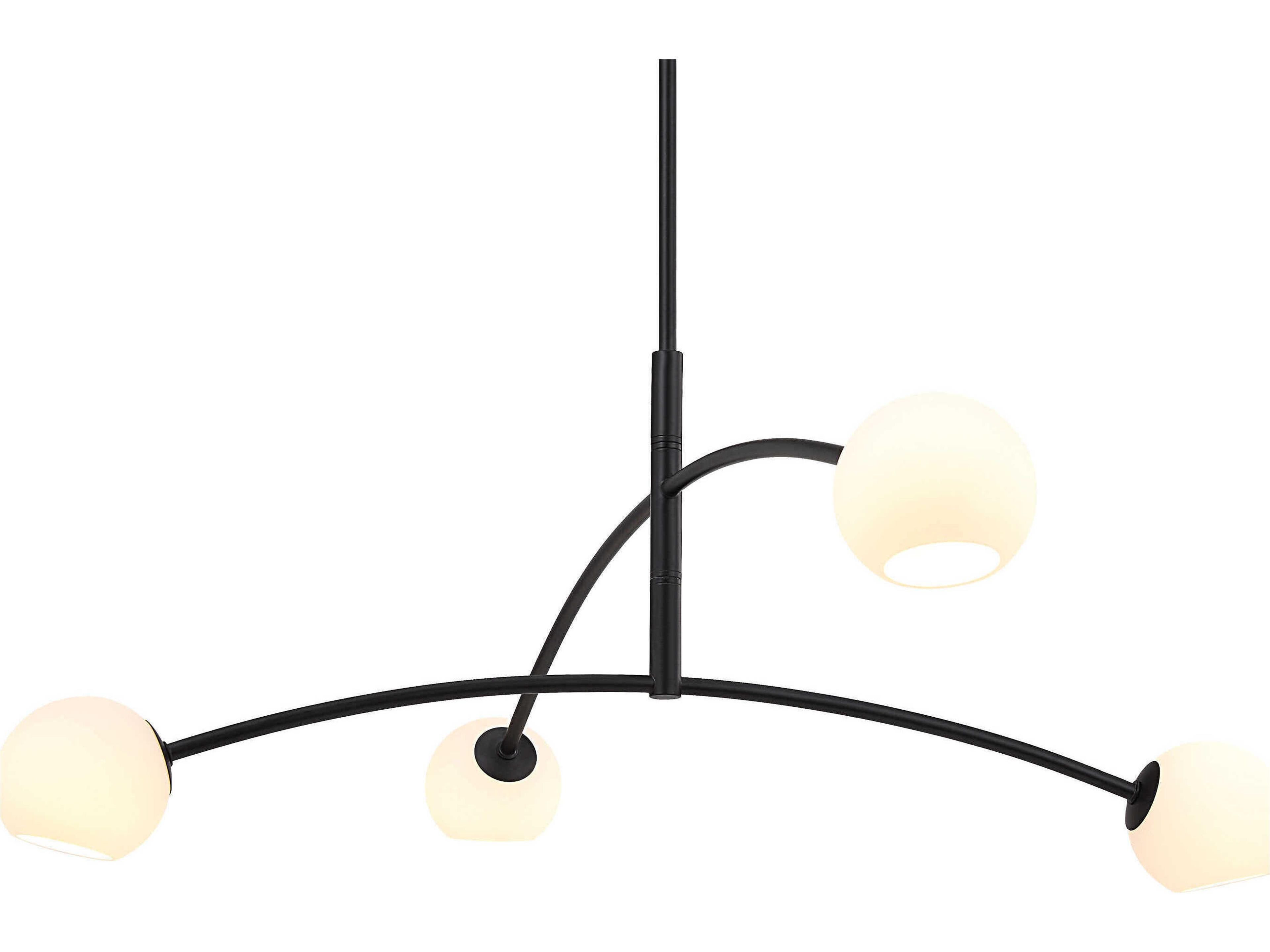 Renwil Nube 4-Light Matte Black Globe Tiered Chandelier
