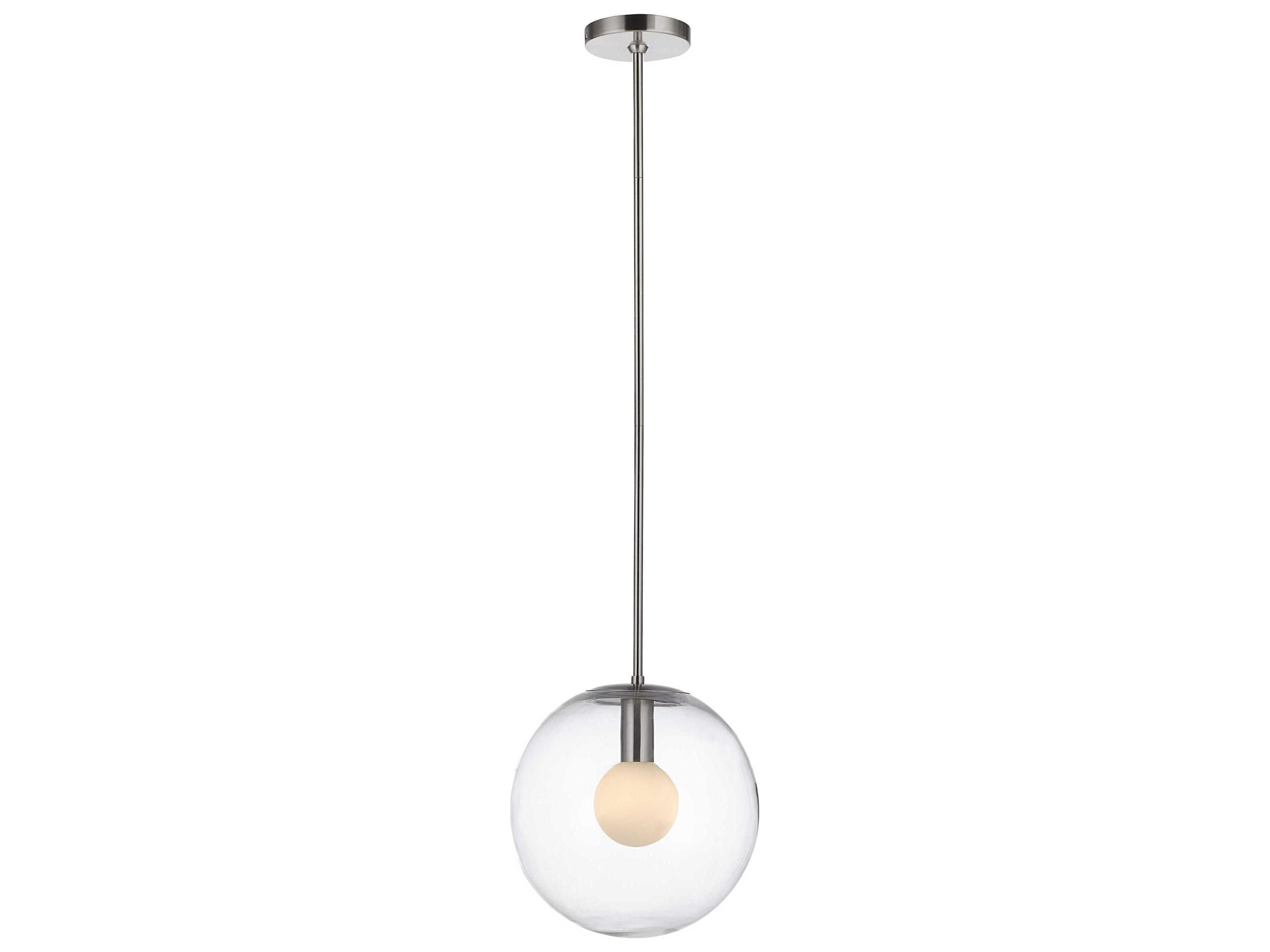 Renwil Quince 1-Light Satin Nickel Globe Mini Pendant