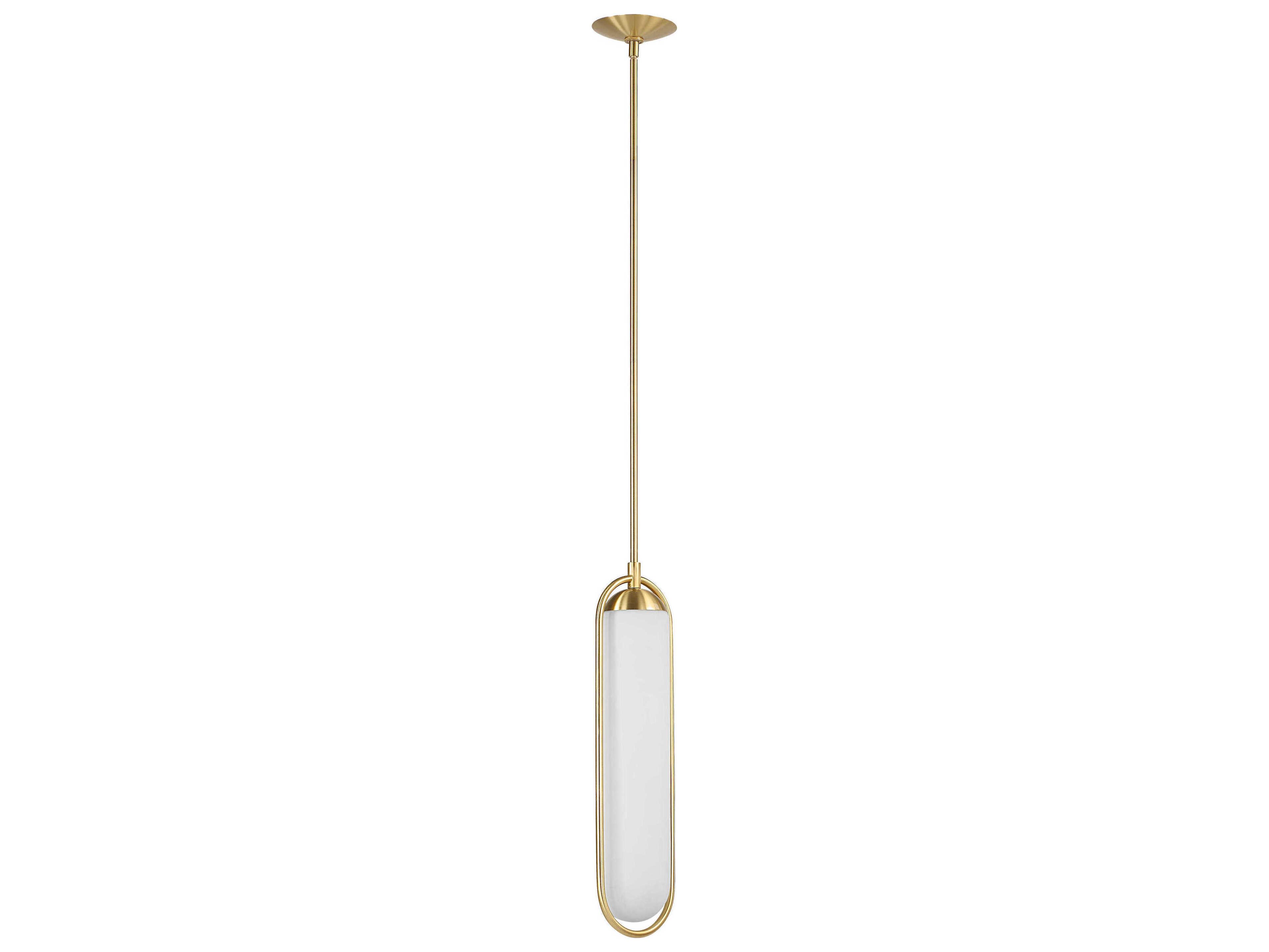 Renwil Thurles 1-Light Plated Satin Dark Brass Gold Cylinder Mini Pendant