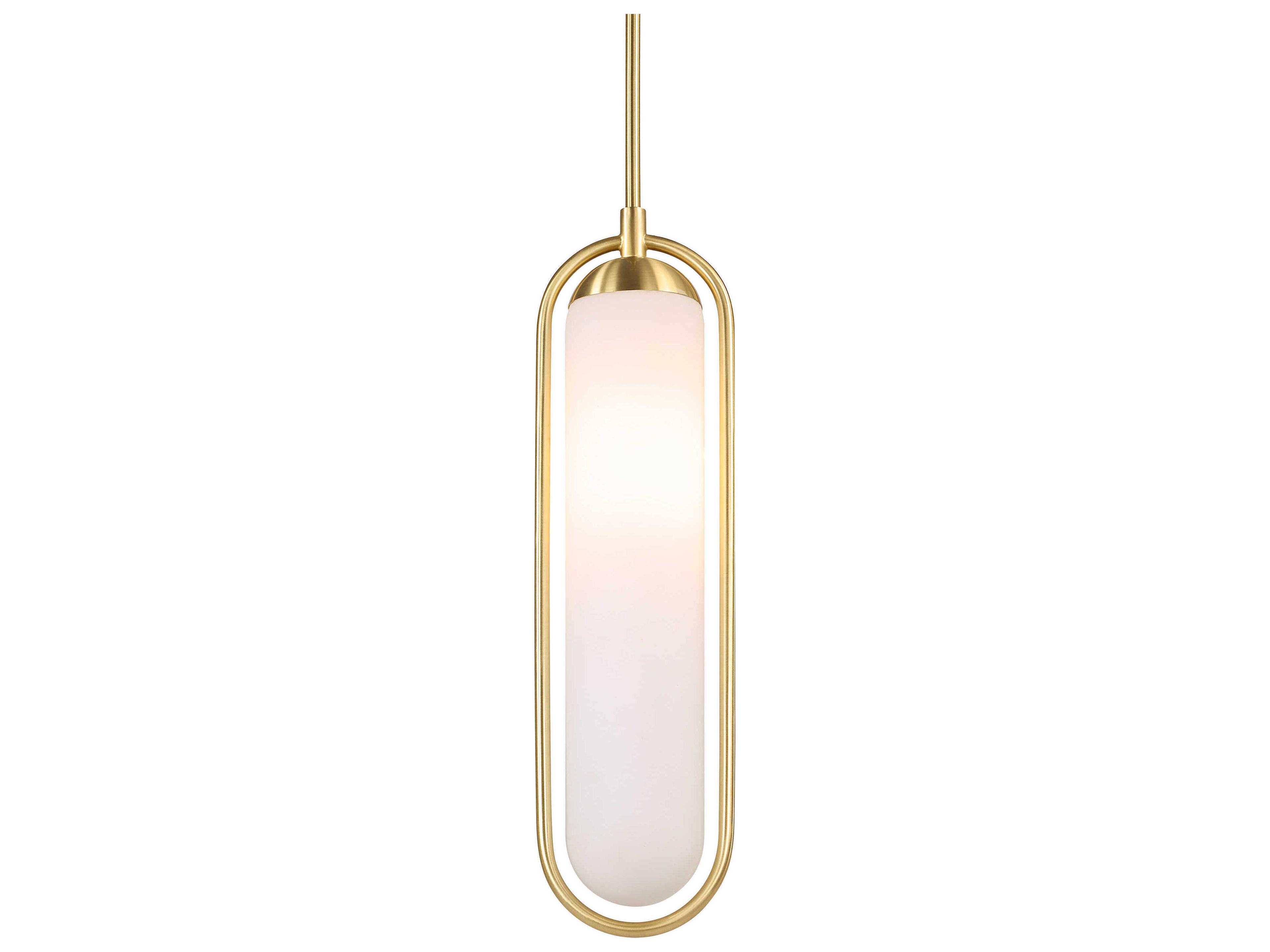 Renwil Thurles 1-Light Plated Satin Dark Brass Gold Cylinder Mini Pendant