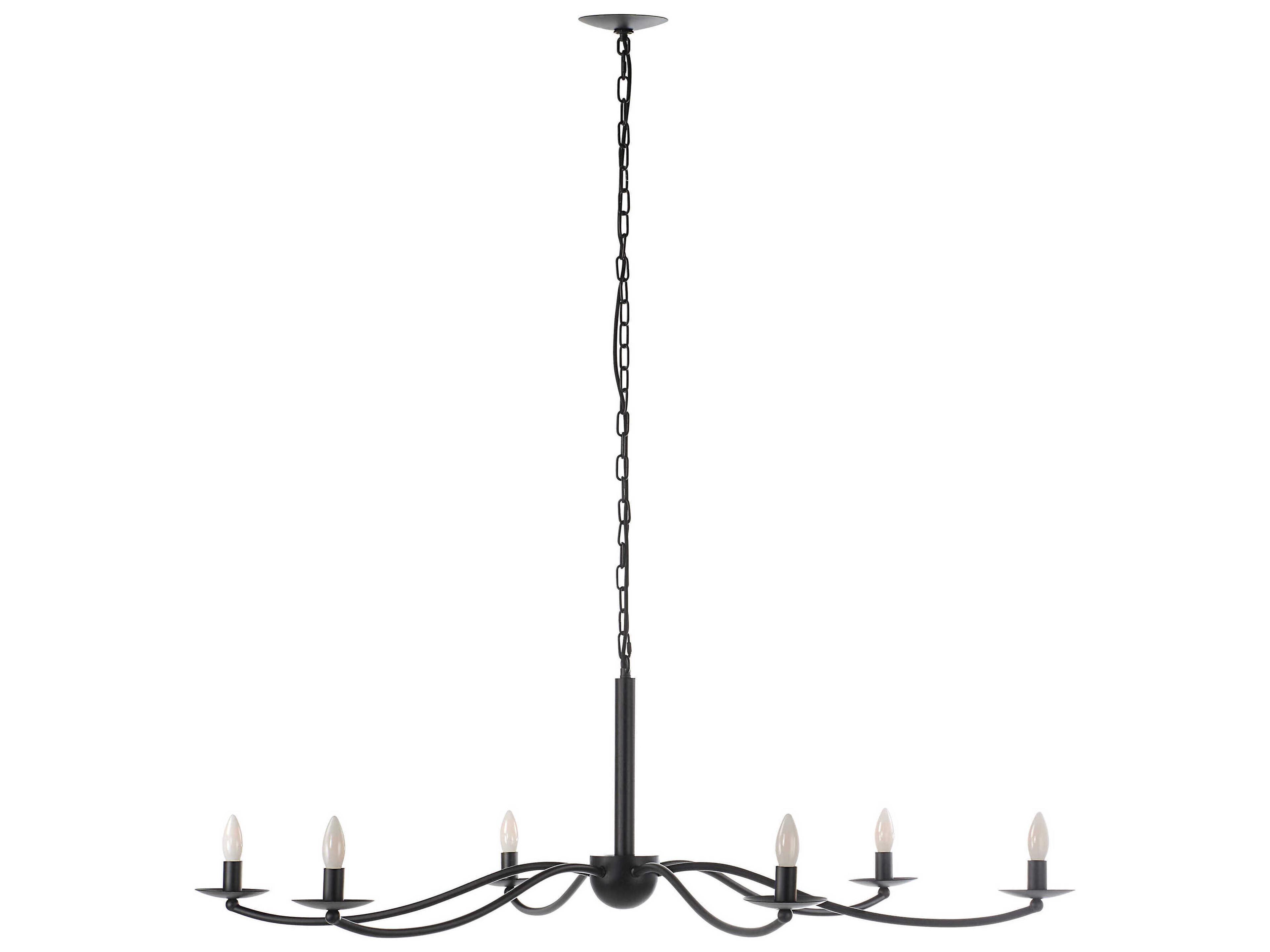 Renwil Landen 6-Light Black Candelabra Chandelier