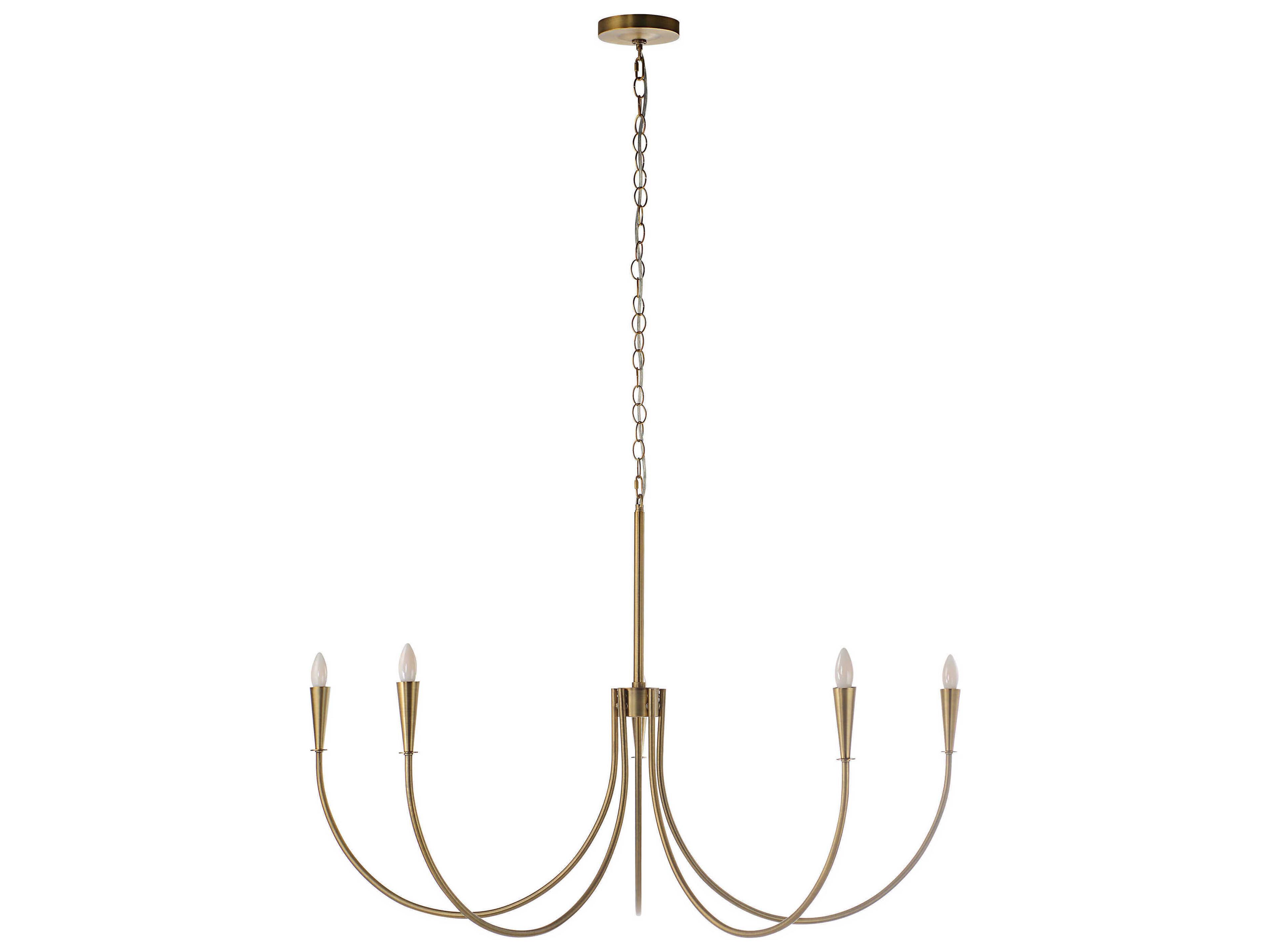 Luzon 5-Light Plated Dark Antique Brushed Brass Candelabra Chandelier