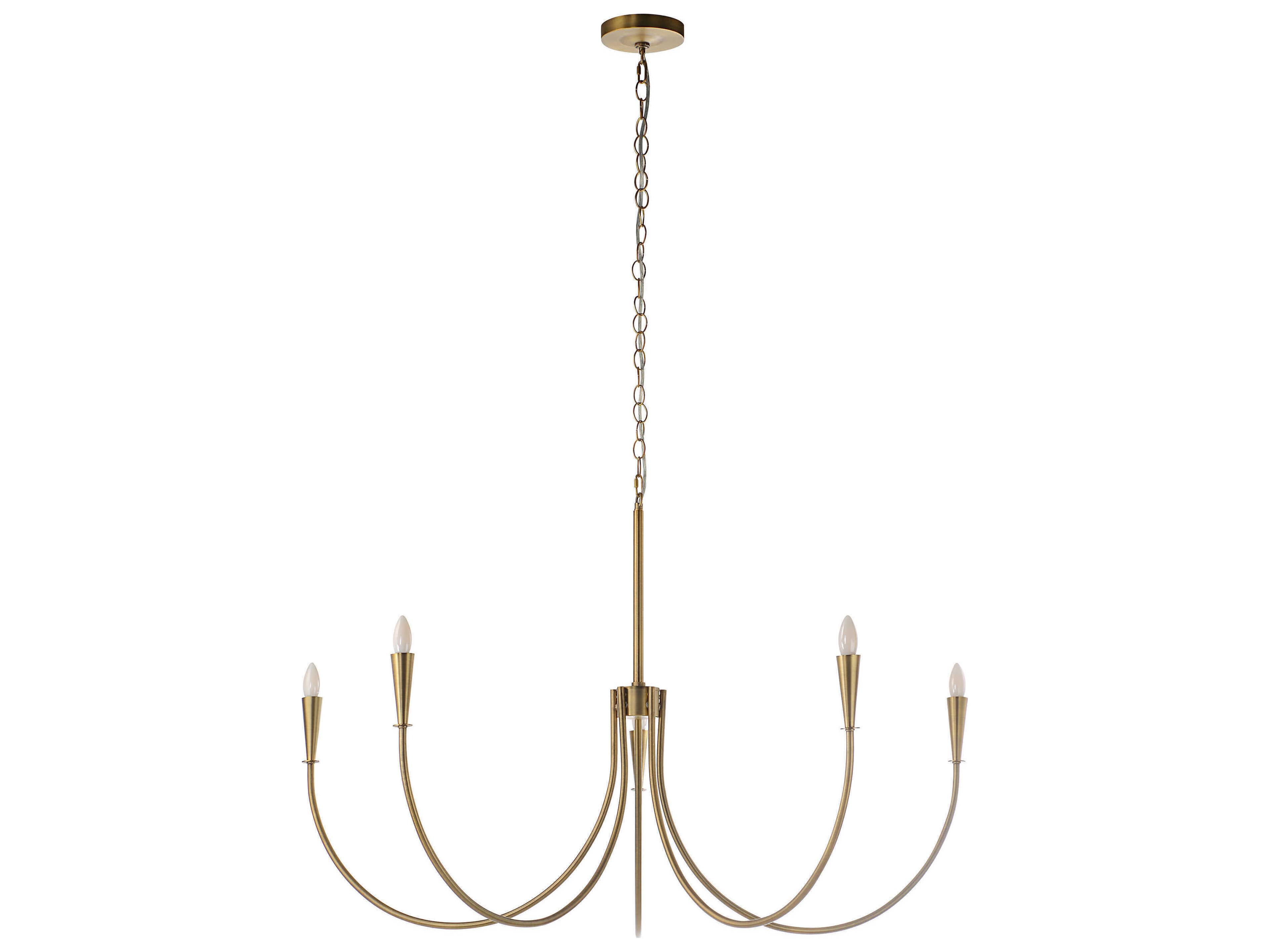 Renwil Luzon 5-Light Plated Dark Antique Brushed Brass Candelabra Chandelier