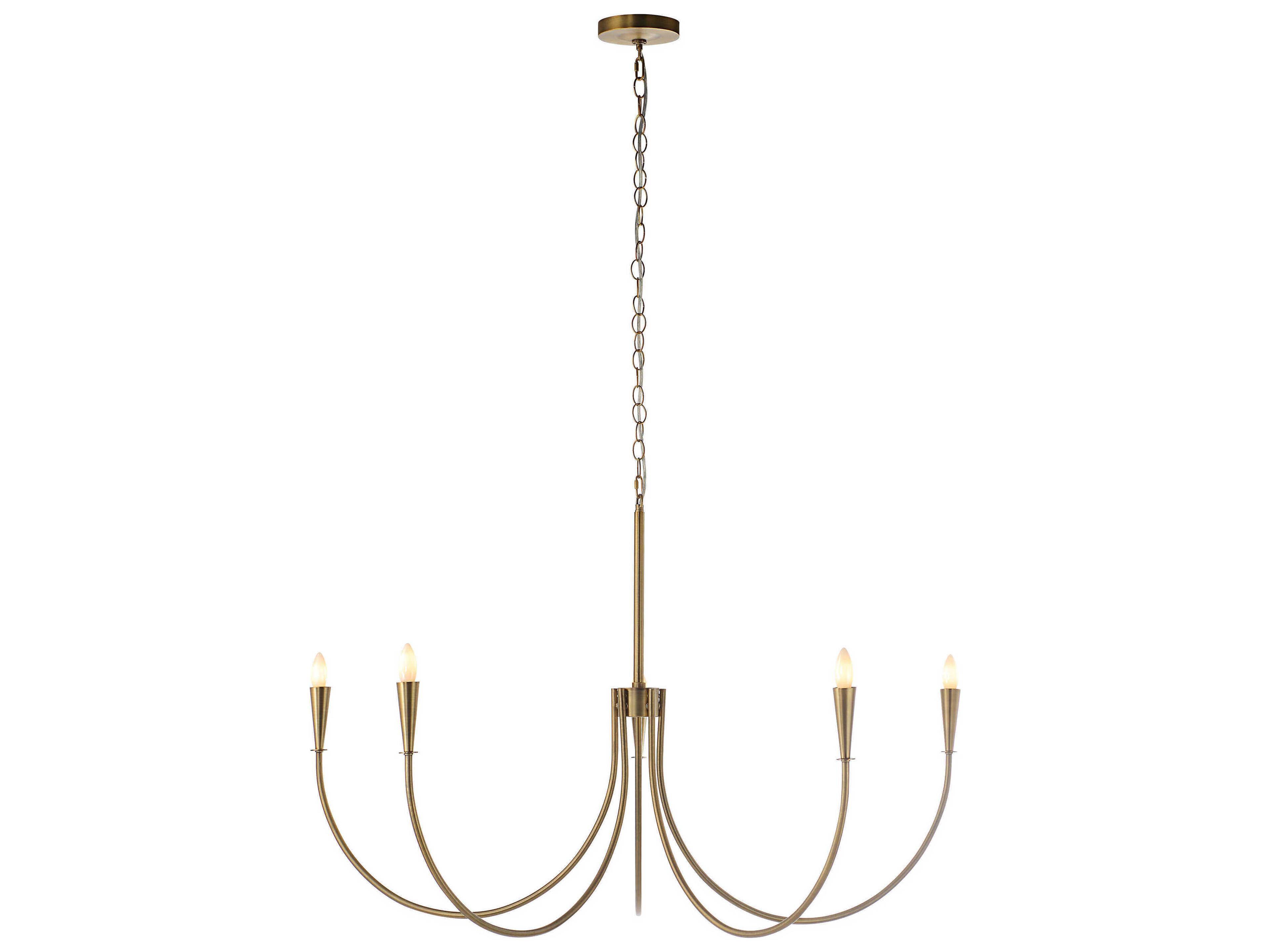 Renwil Luzon 5-Light Plated Dark Antique Brushed Brass Candelabra Chandelier