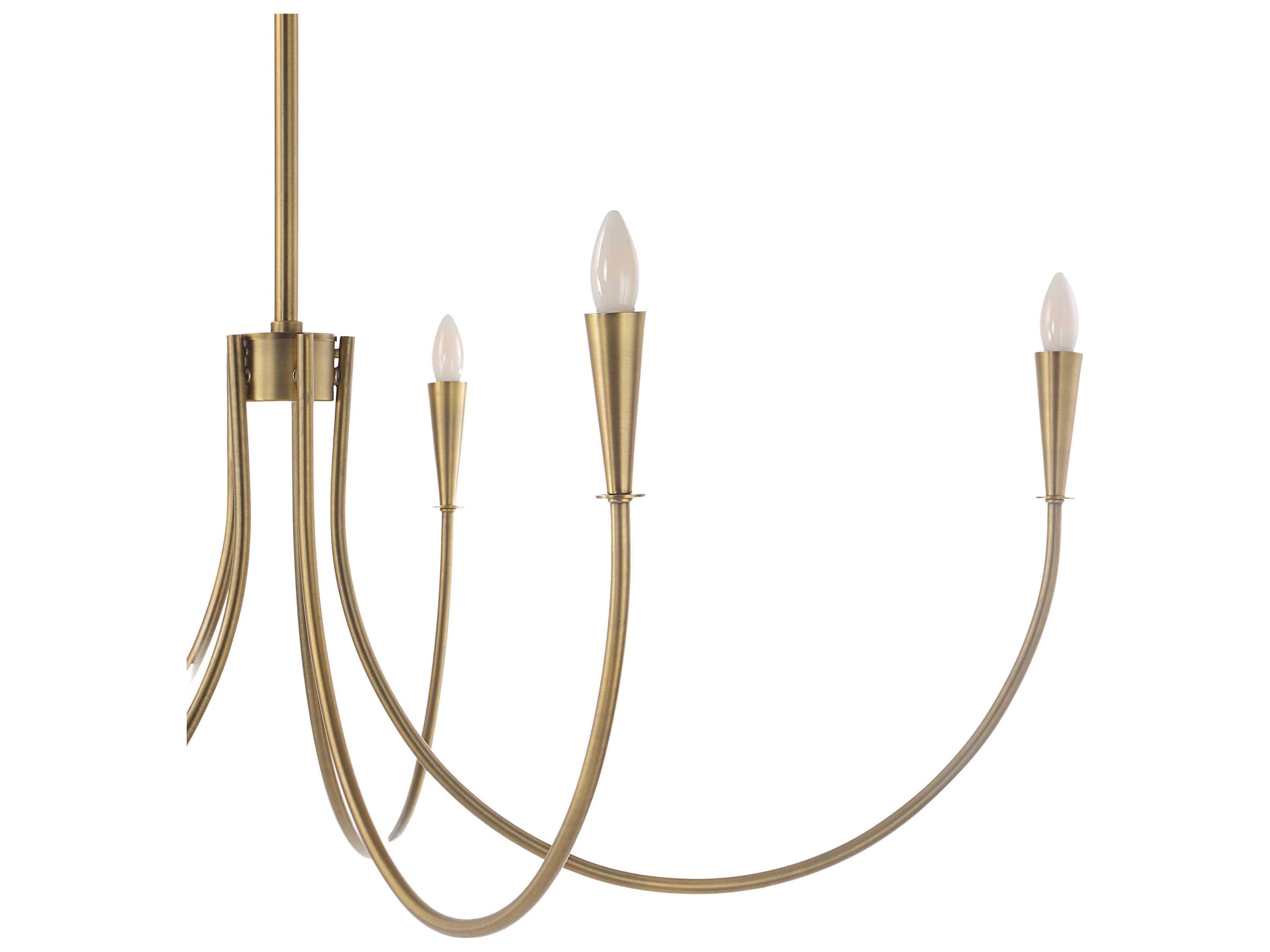 Renwil Luzon 5-Light Plated Dark Antique Brushed Brass Candelabra Chandelier