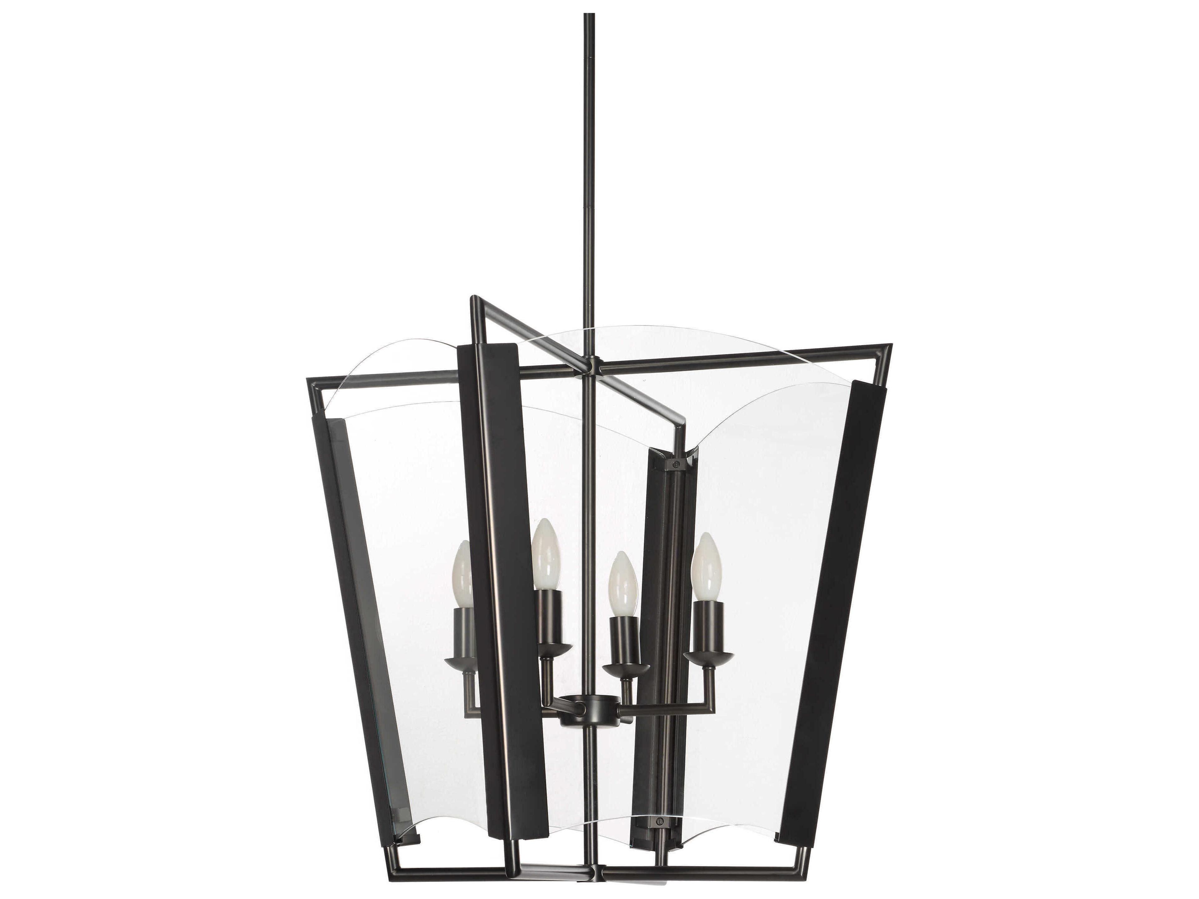 Renwil Toussaint 4-Light Plated Dark Bronze Black Lantern Pendant