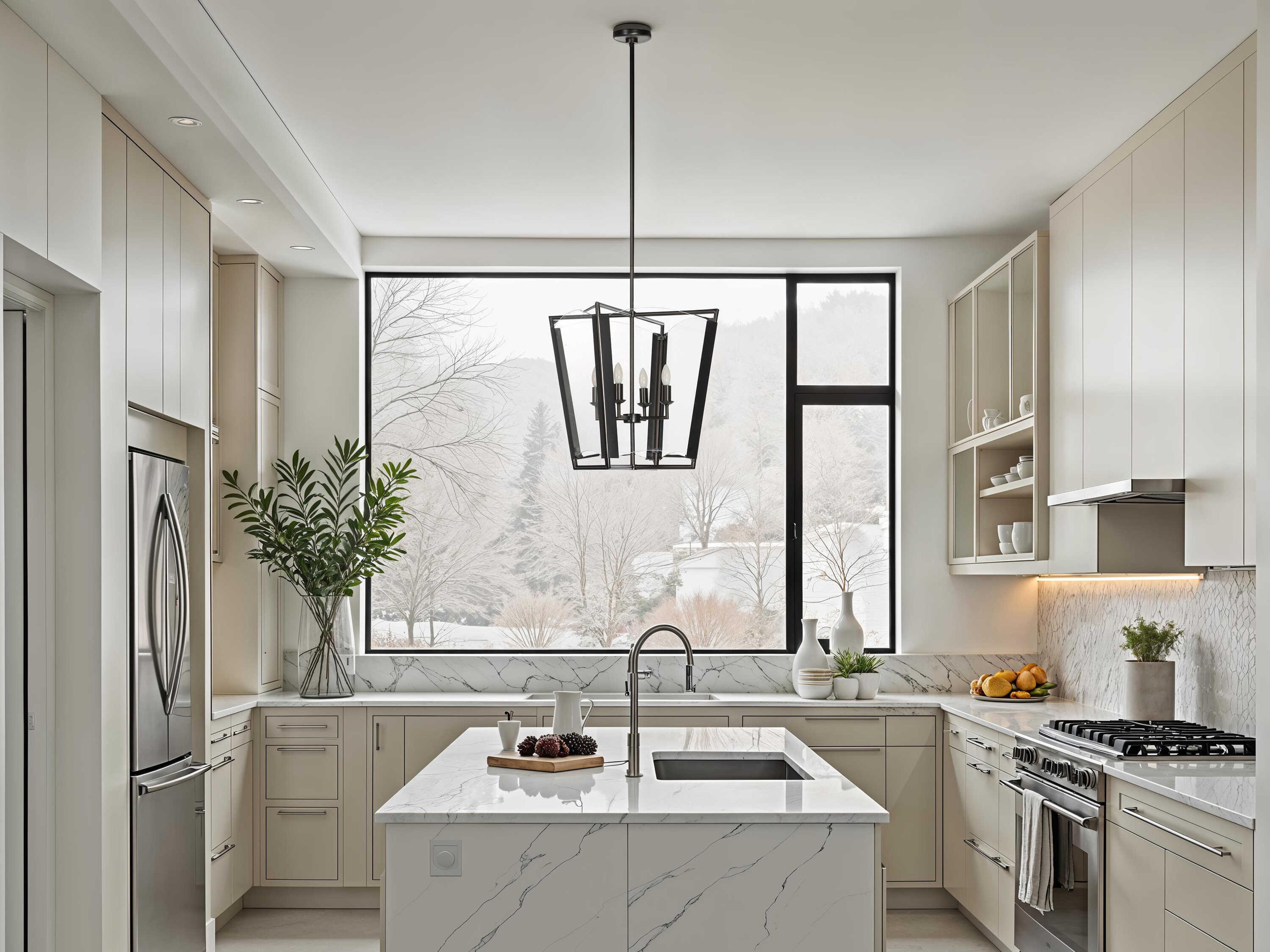 Renwil Toussaint 4-Light Plated Dark Bronze Black Lantern Pendant