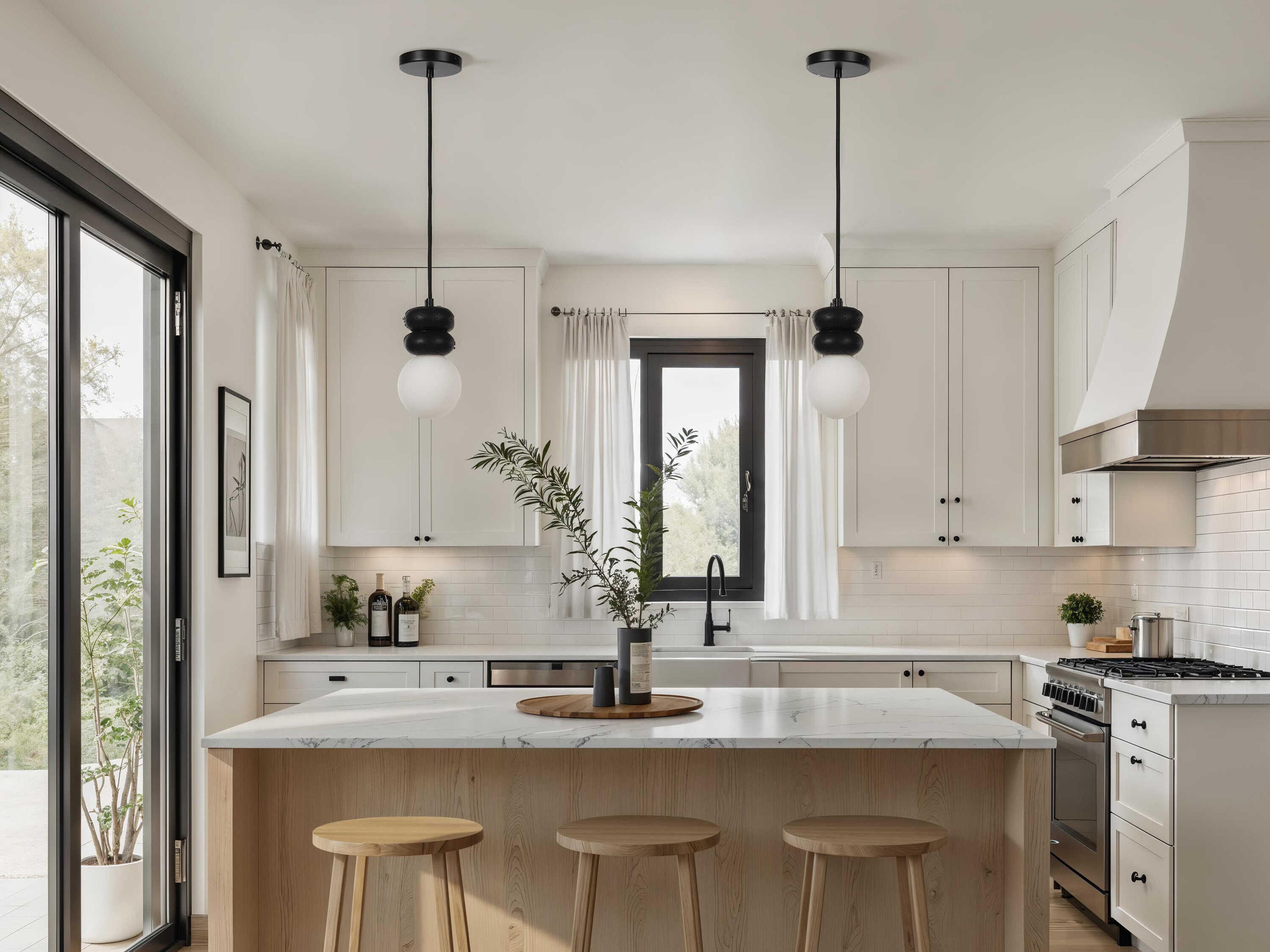 Renwil Solene 1-Light Painted Matte Black Globe Mini Pendant