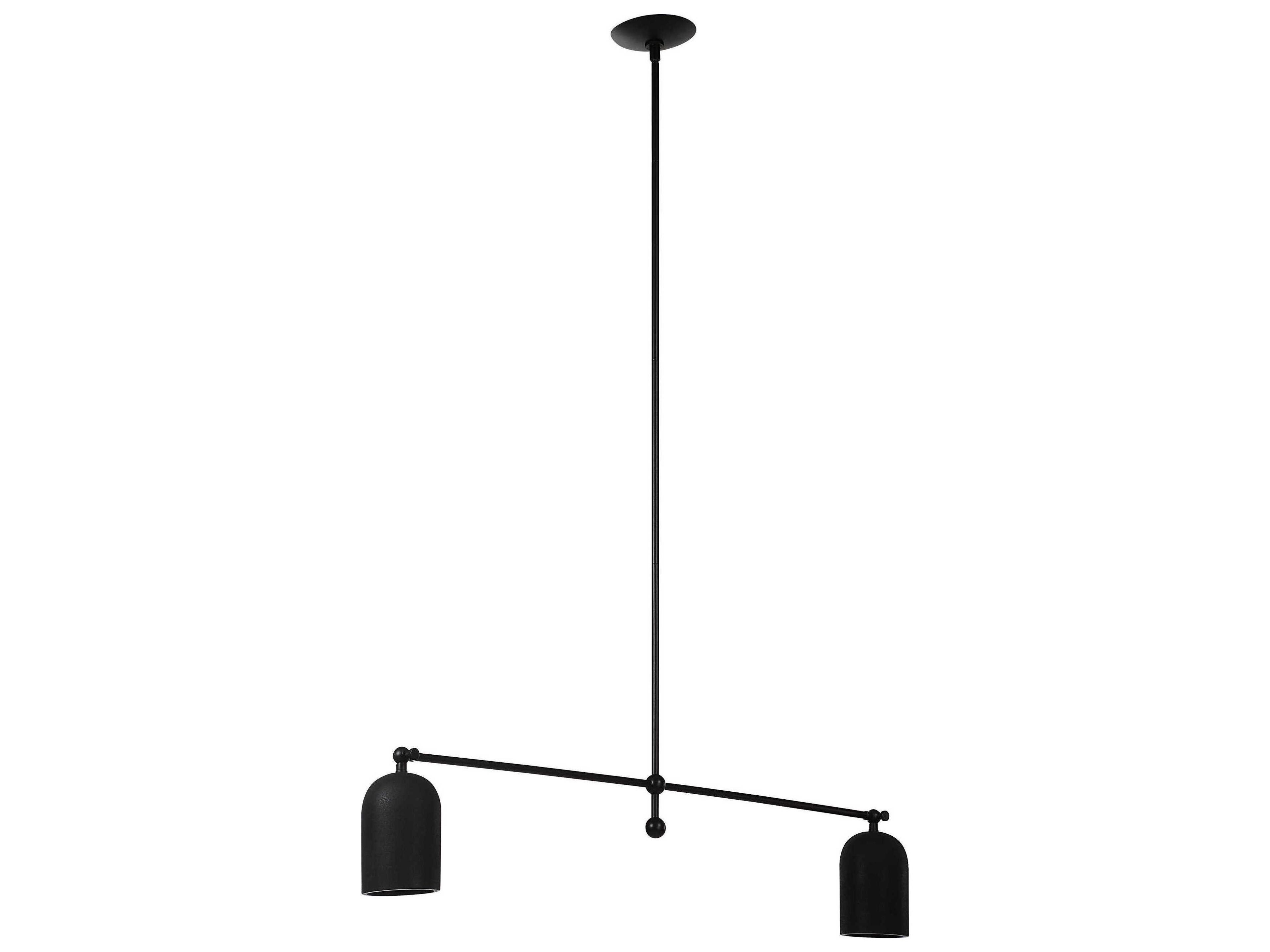 Renwil Saskia 2-Light Painted Matte Black Linear Island Pendant