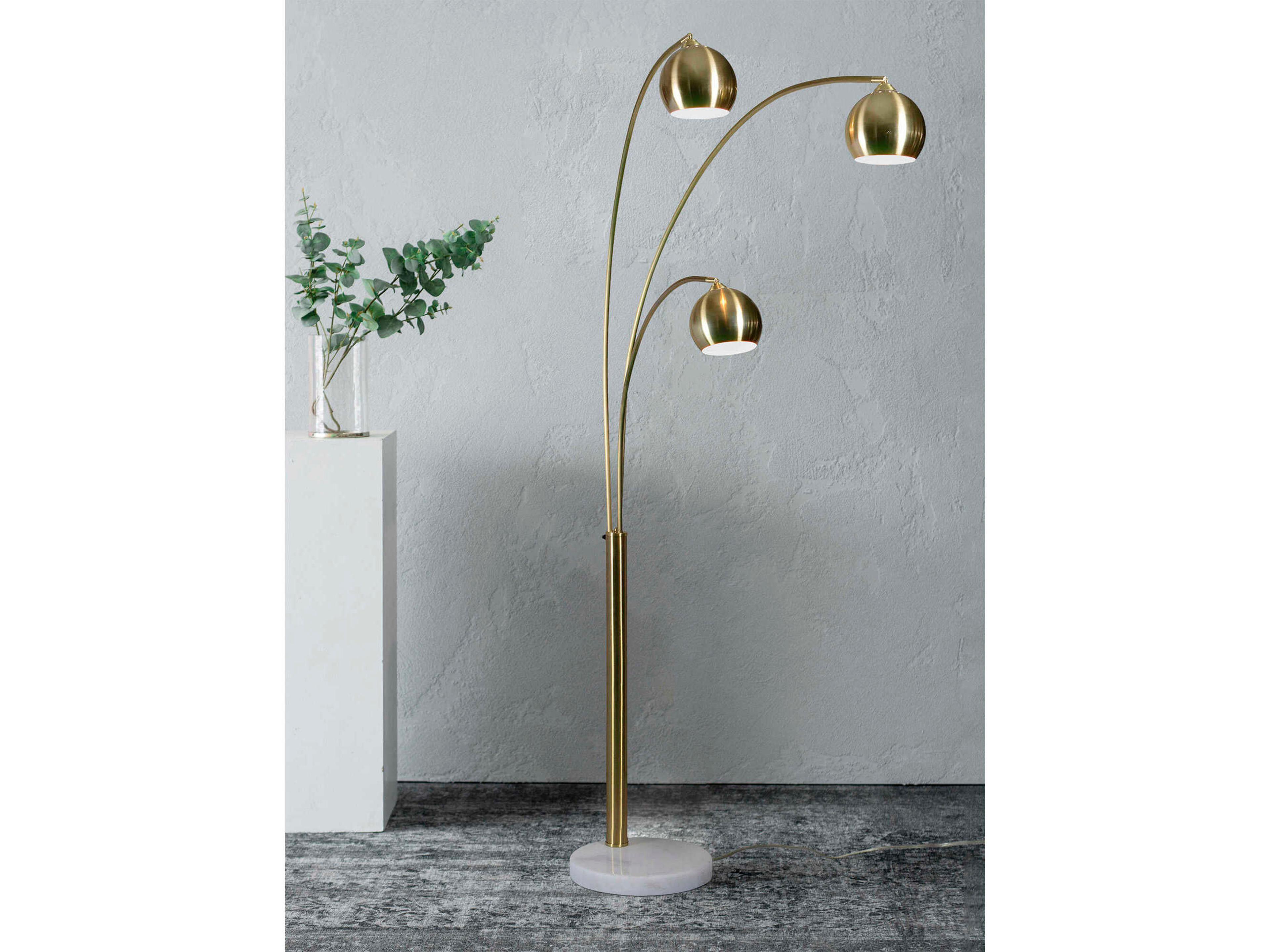 Renwil Dorset Satin Brass Iron Floor Lamp