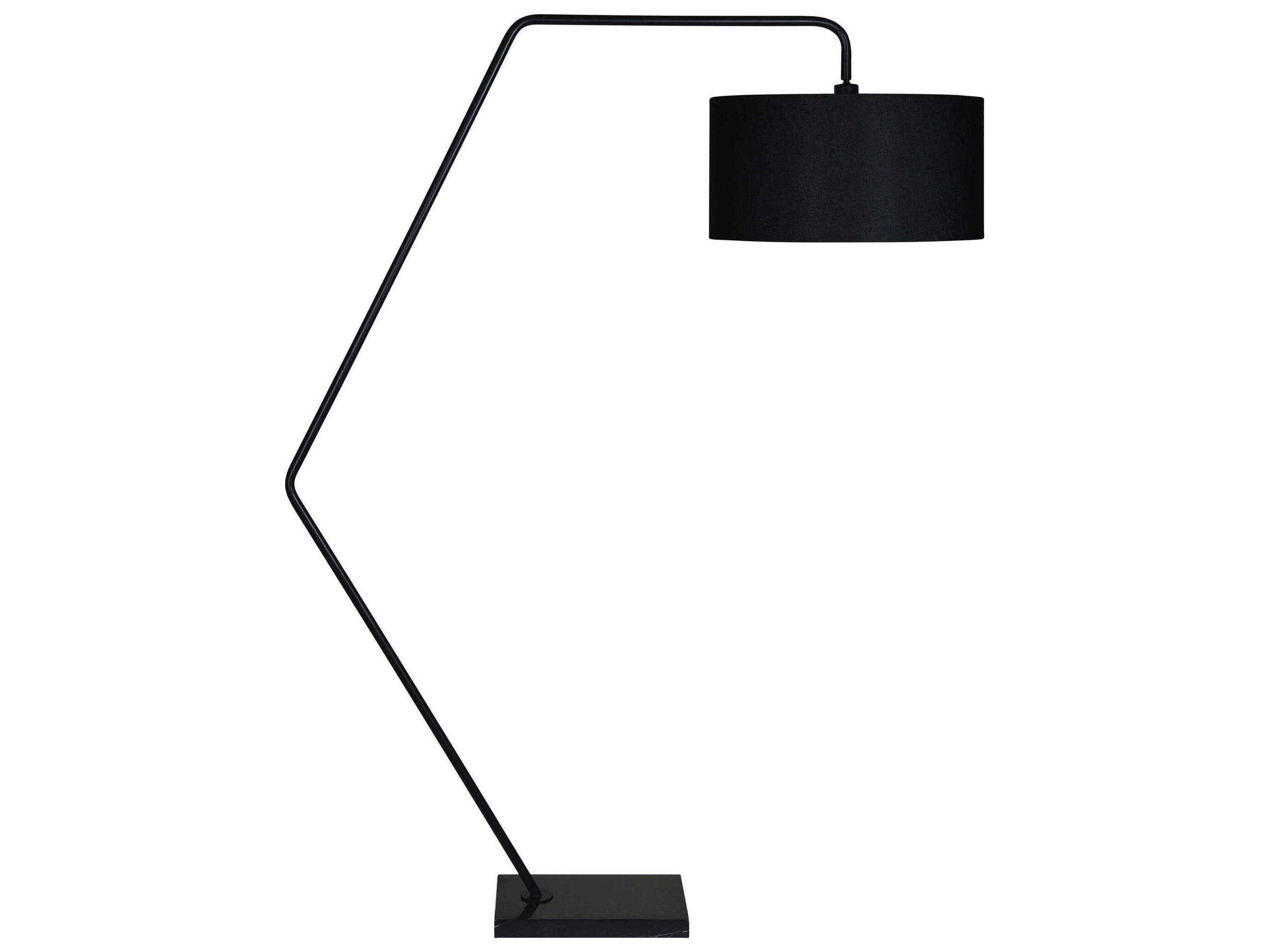 Renwil Penelin Matte Black Linen Floor Lamp