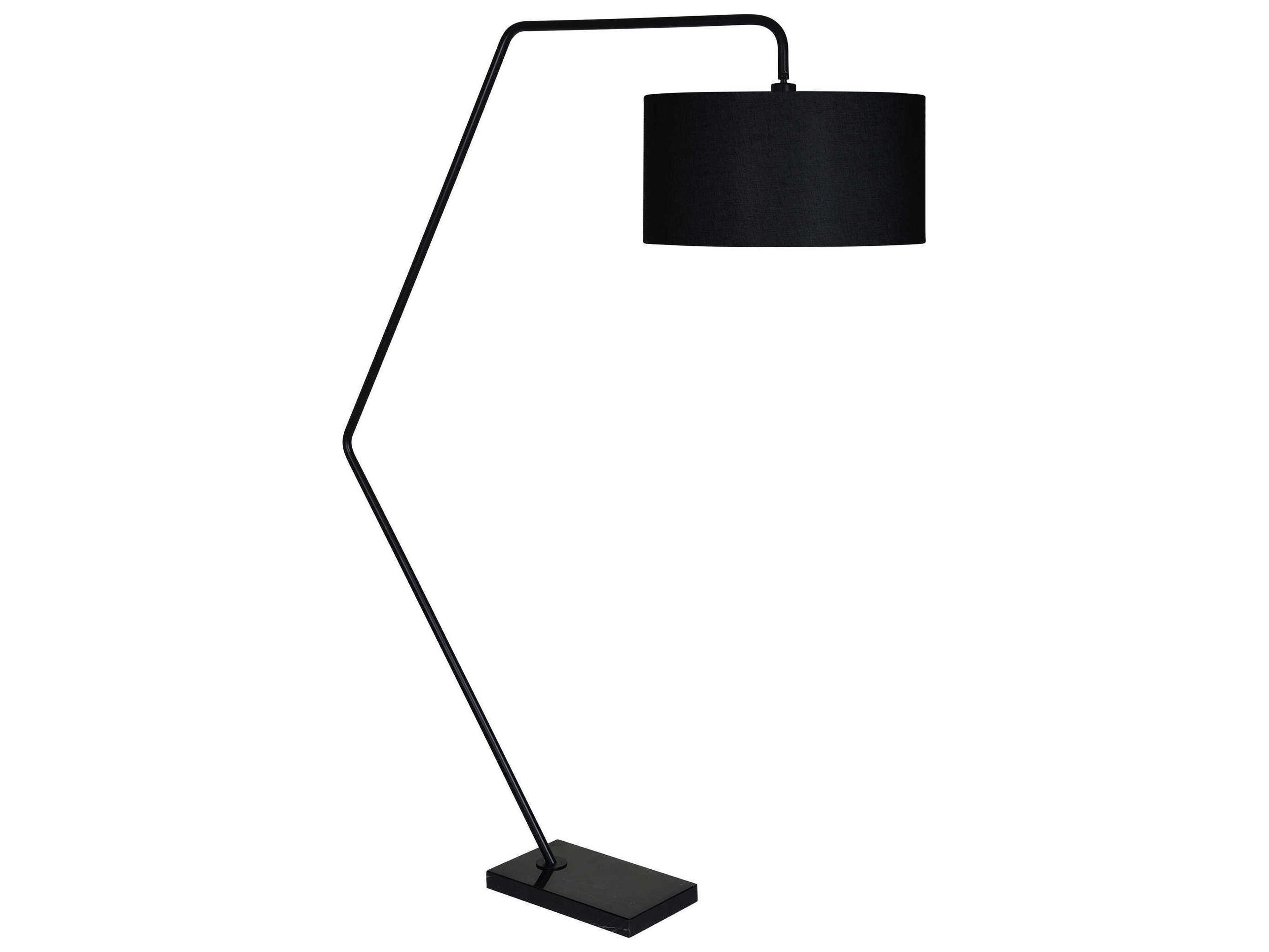 Renwil Penelin Matte Black Linen Floor Lamp