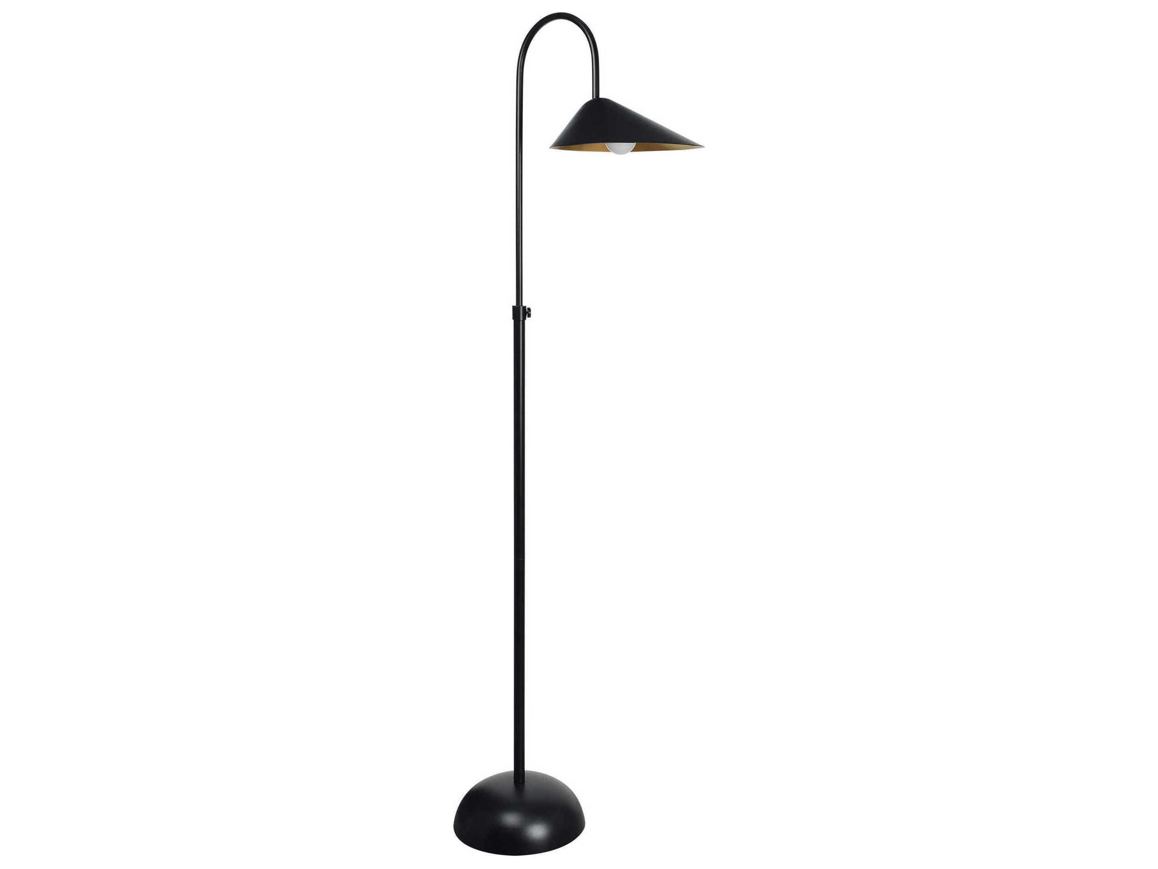 Renwil Forte Matte Black Iron Floor Lamp