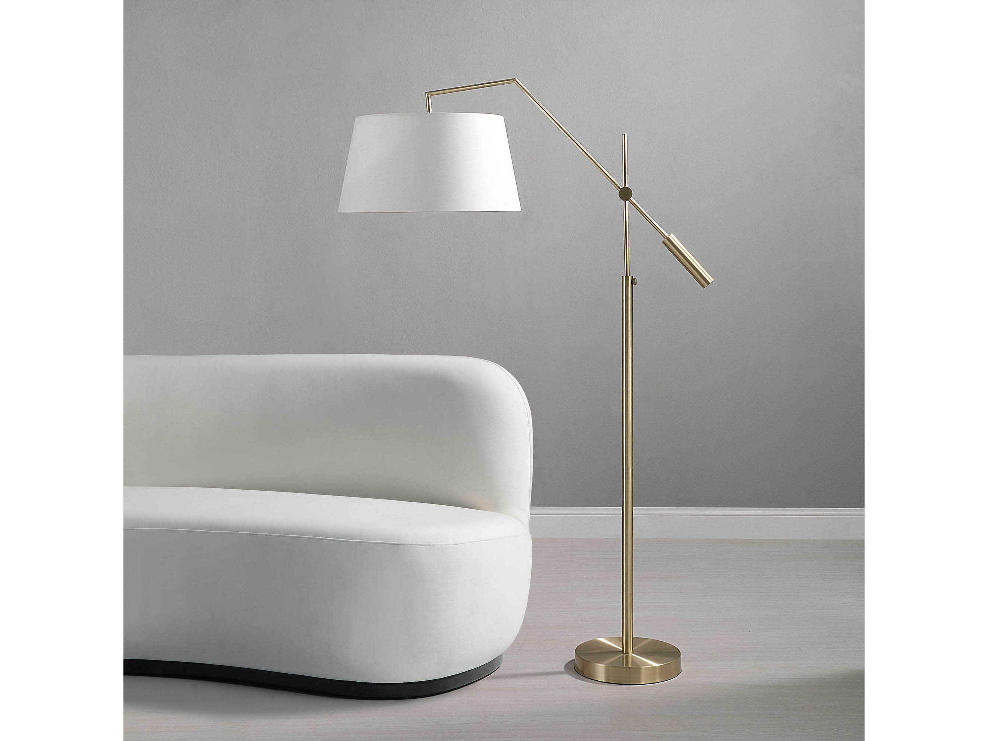 Renwil Claire Satin Brass Floor Lamp