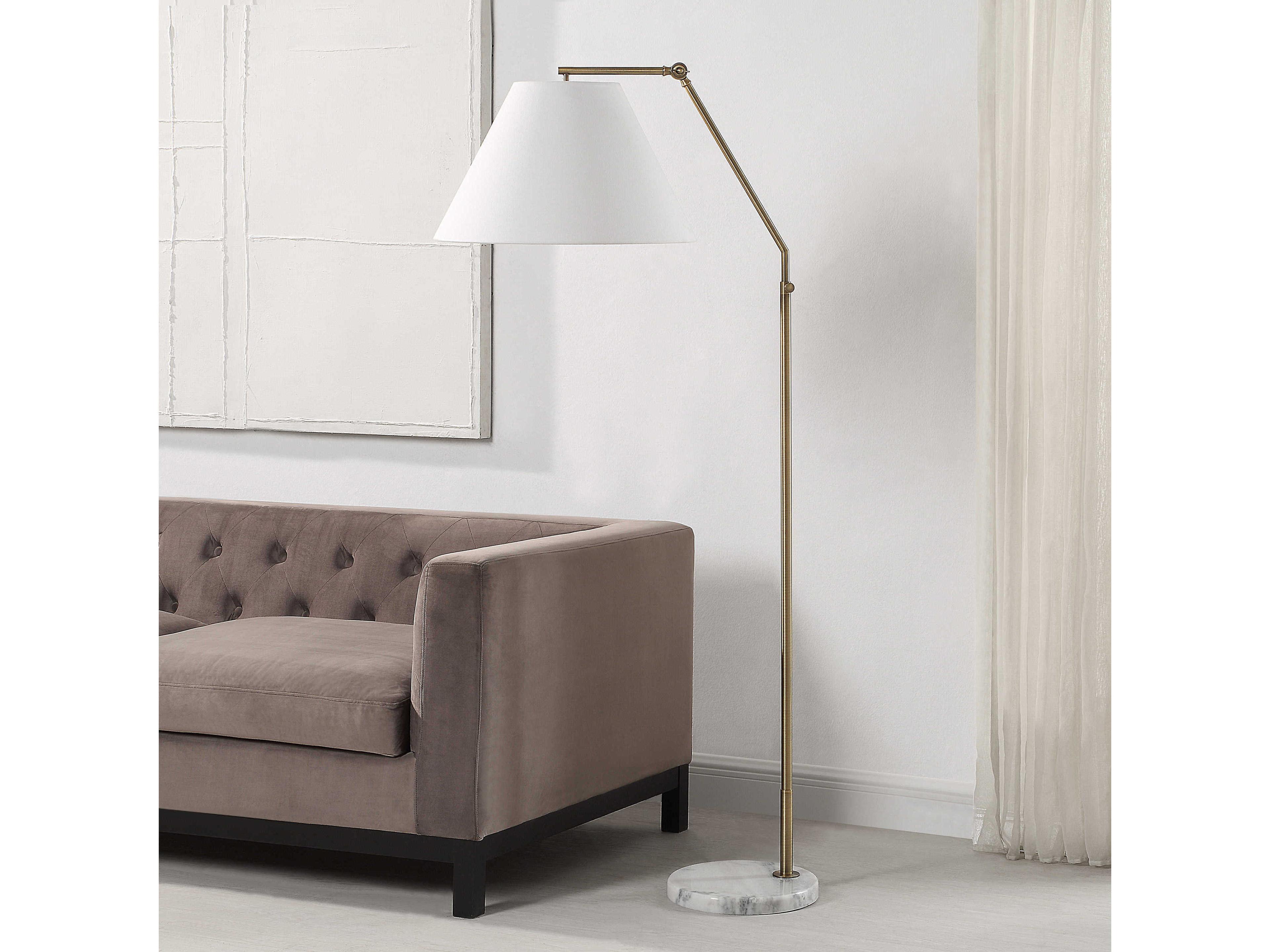Renwil Claire Dark Antique Brushed Brass Floor Lamp