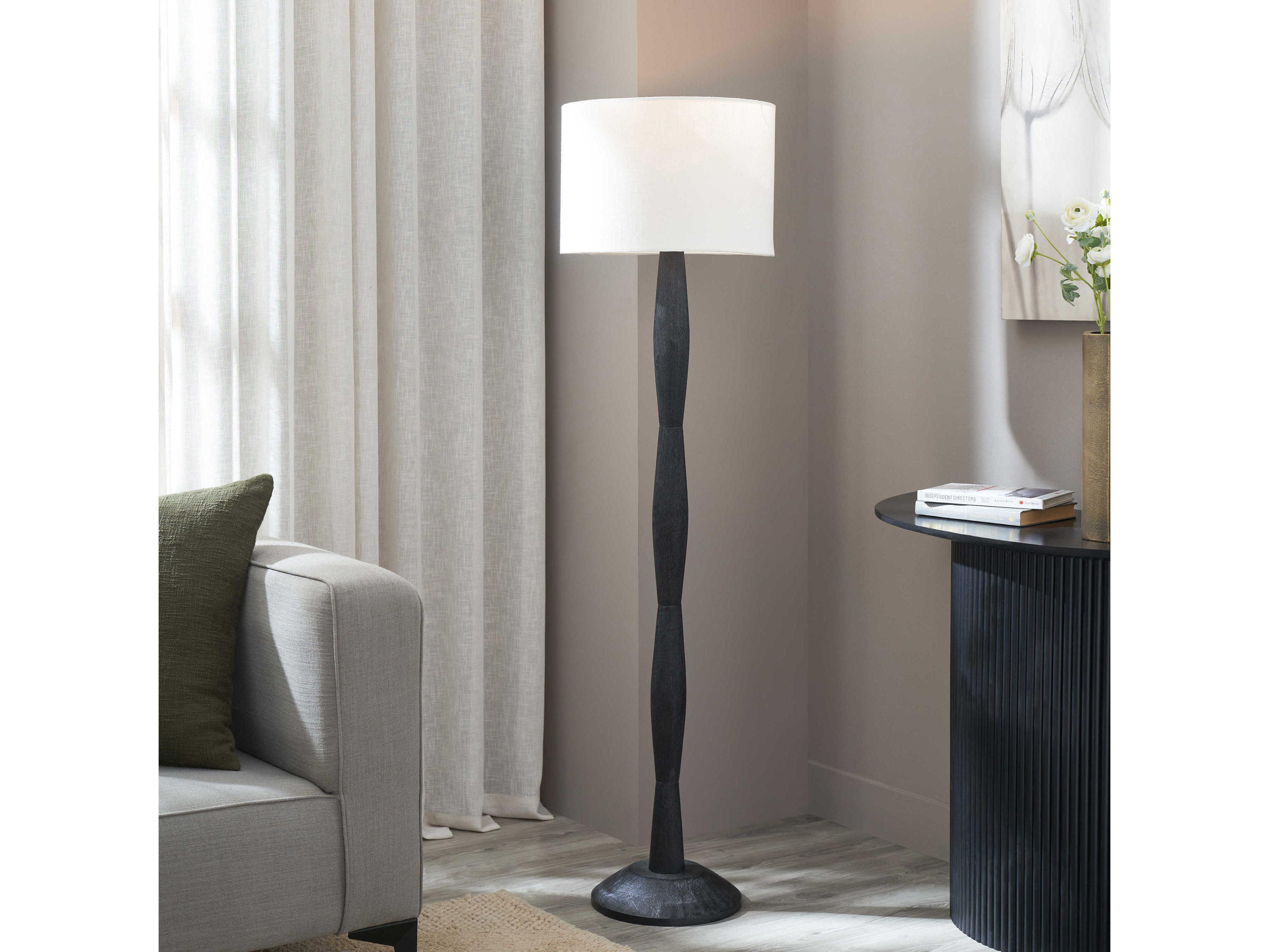 Renwil Francine Painted Black Floor Lamp
