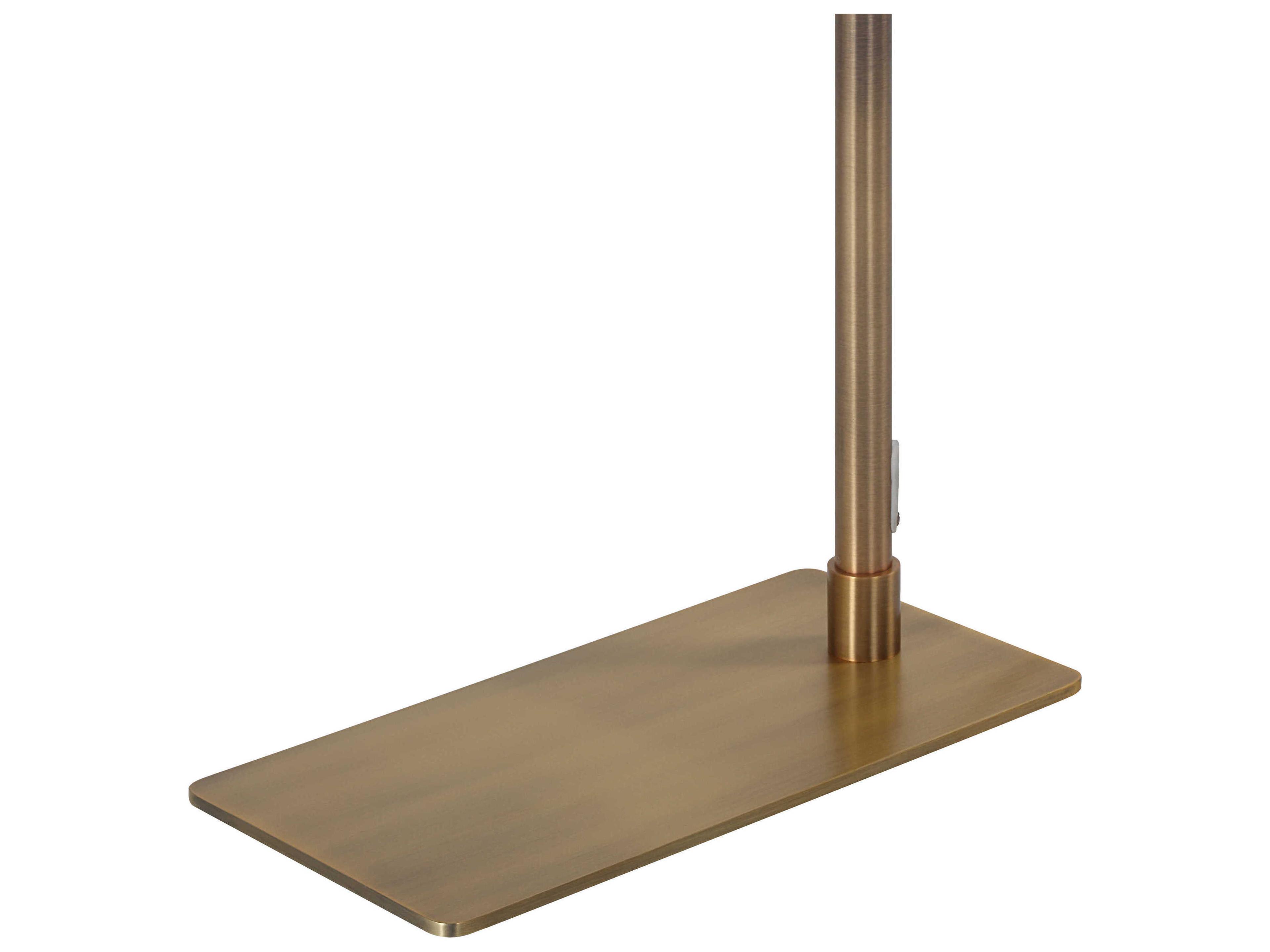 Renwil Kane Plated Dark Antique Brushed Brass Gold Floor Lamp