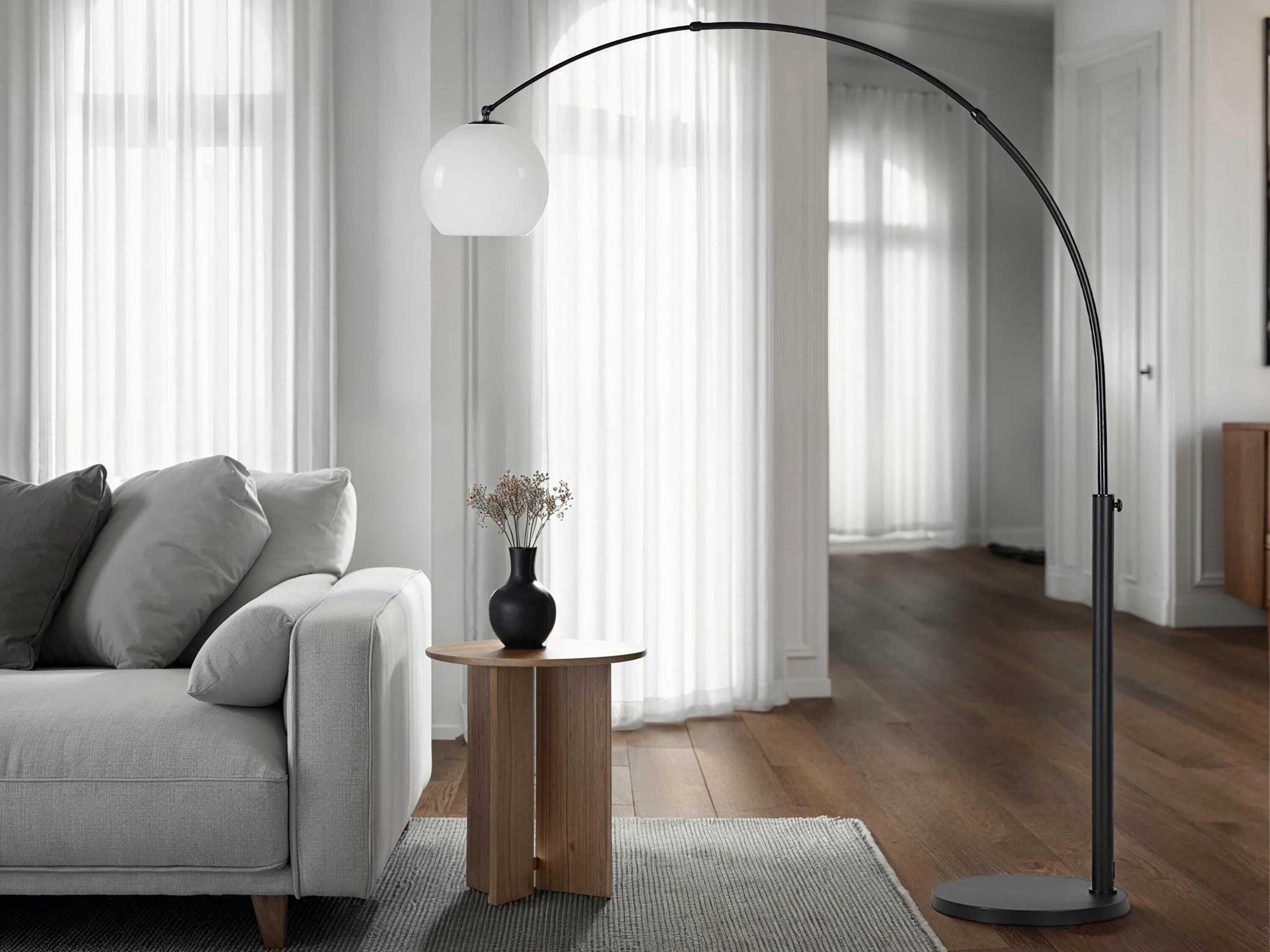 Renwil Pura Powder Coated Black Floor Lamp
