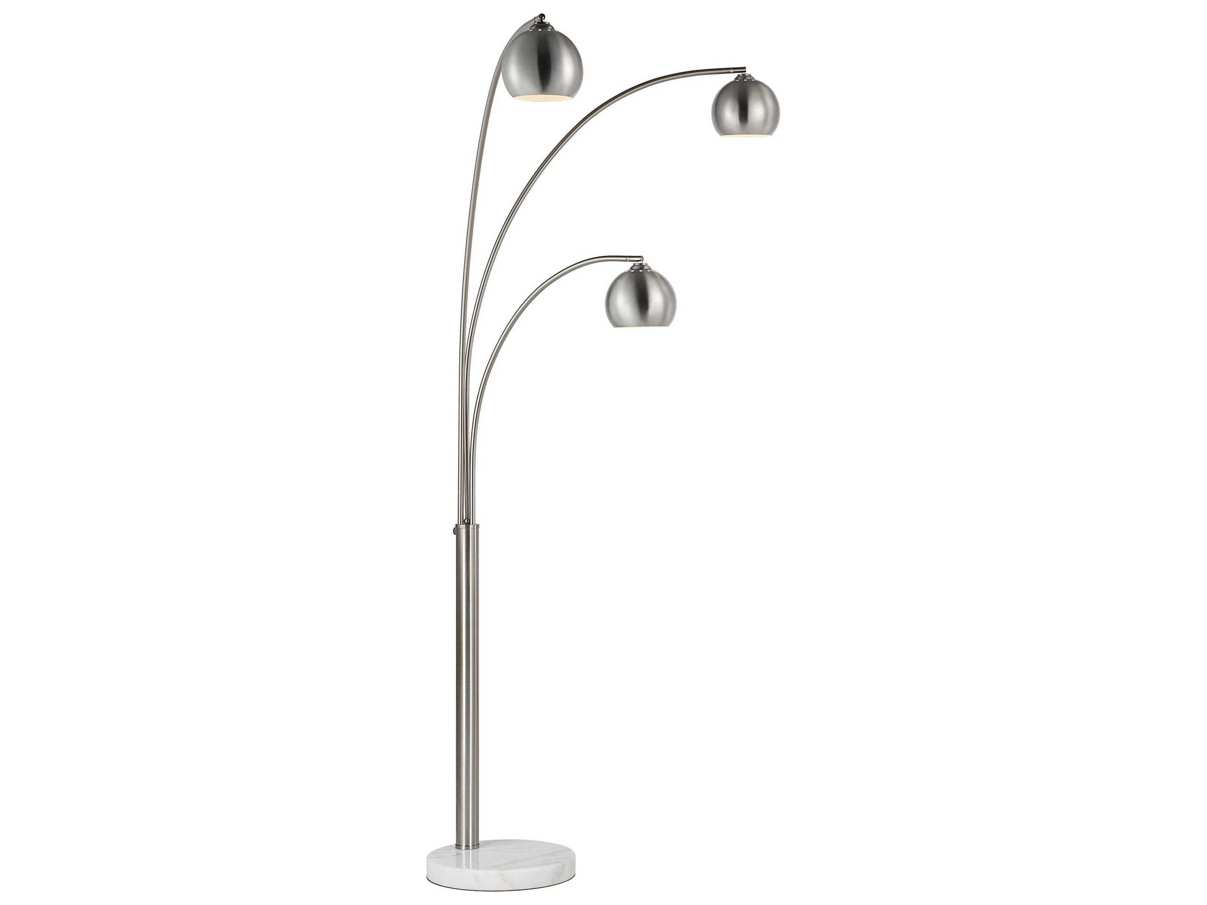 Renwil Aguillard Plated Brushed Nickel Iron Floor Lamp