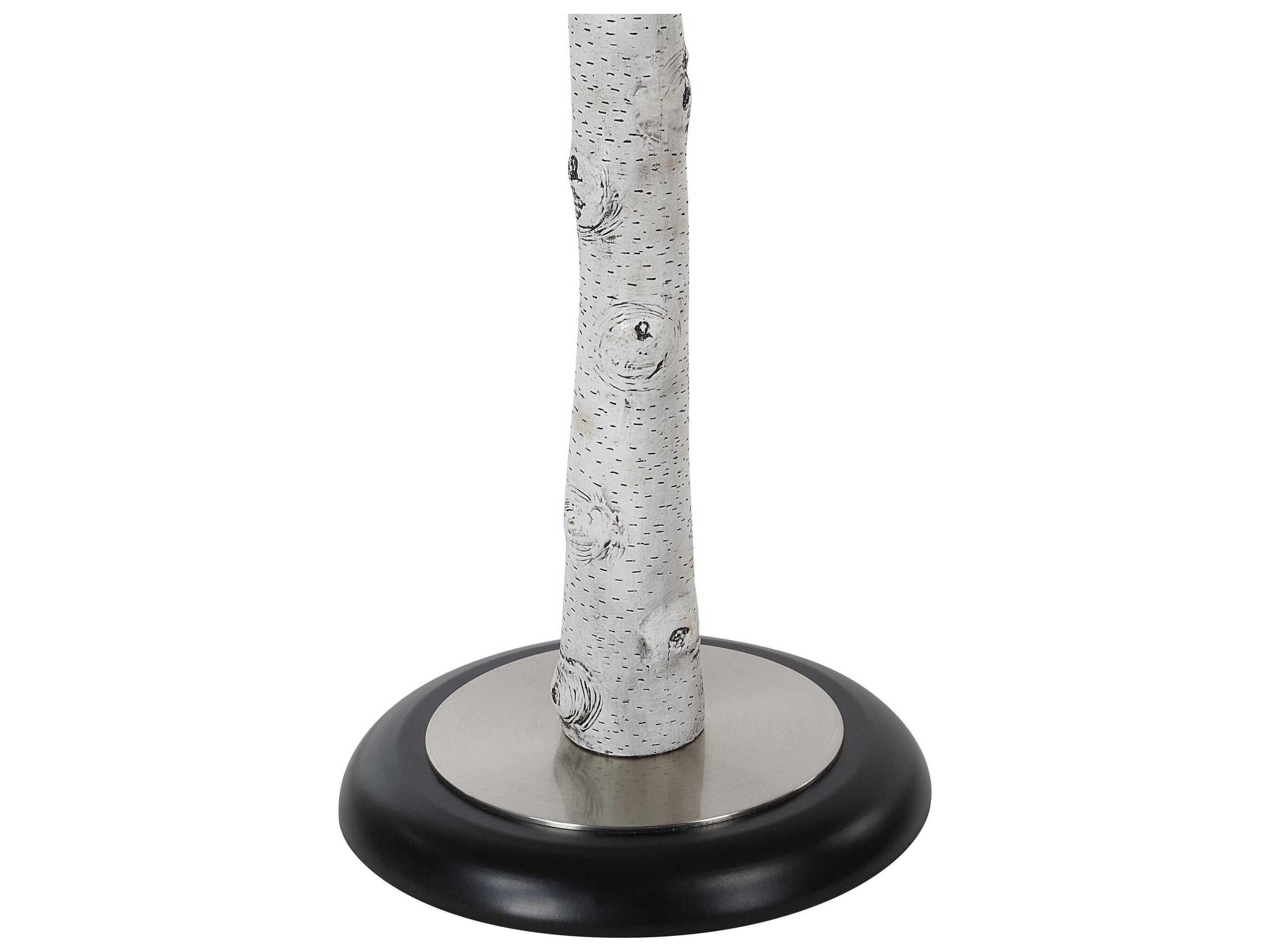 Renwil Criterion Painted White Wash Light Gray Linen Off Floor Lamp