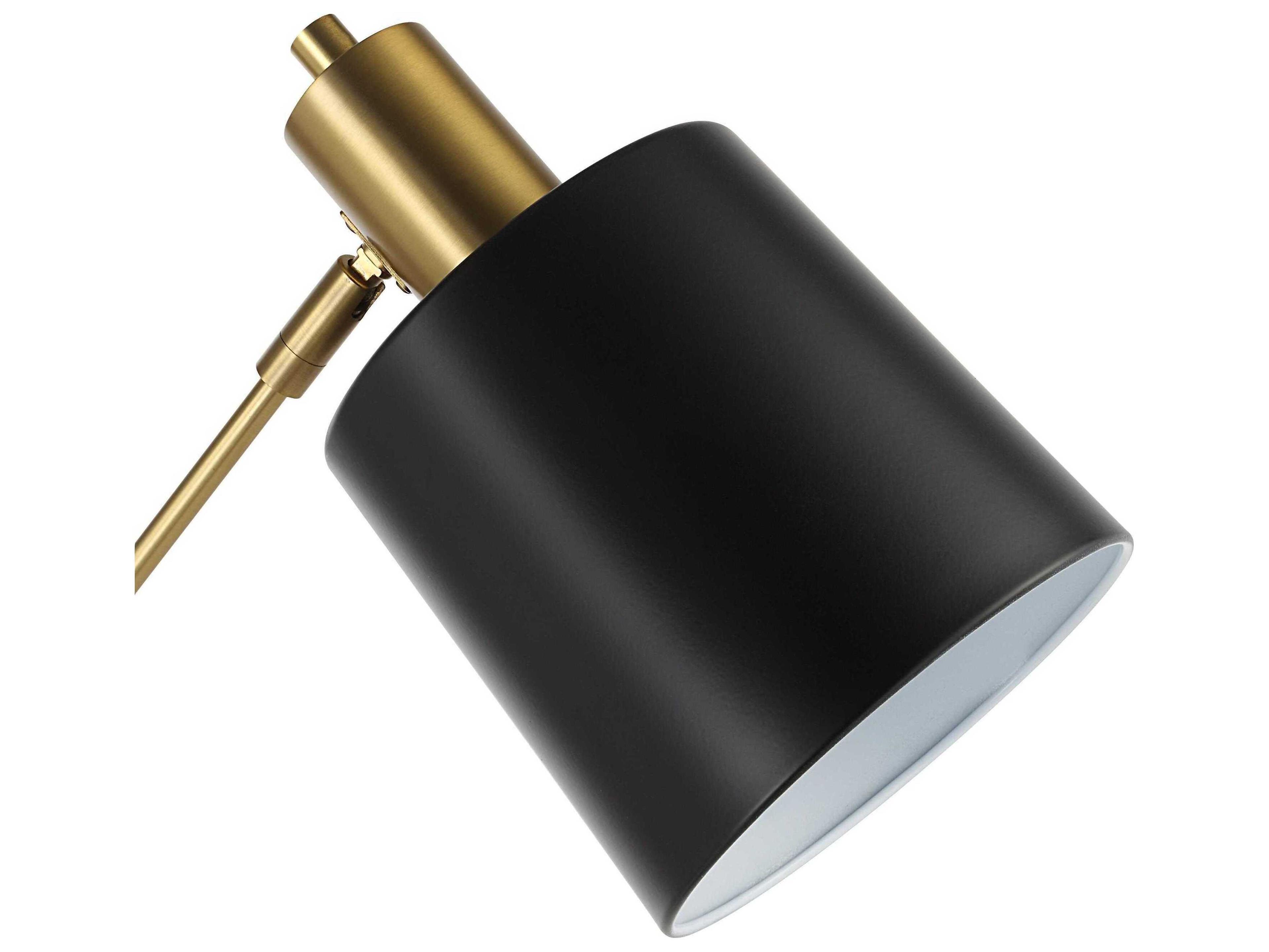 Renwil Meander Plated Brass Powder Coated Matte Black Iron Floor Lamp