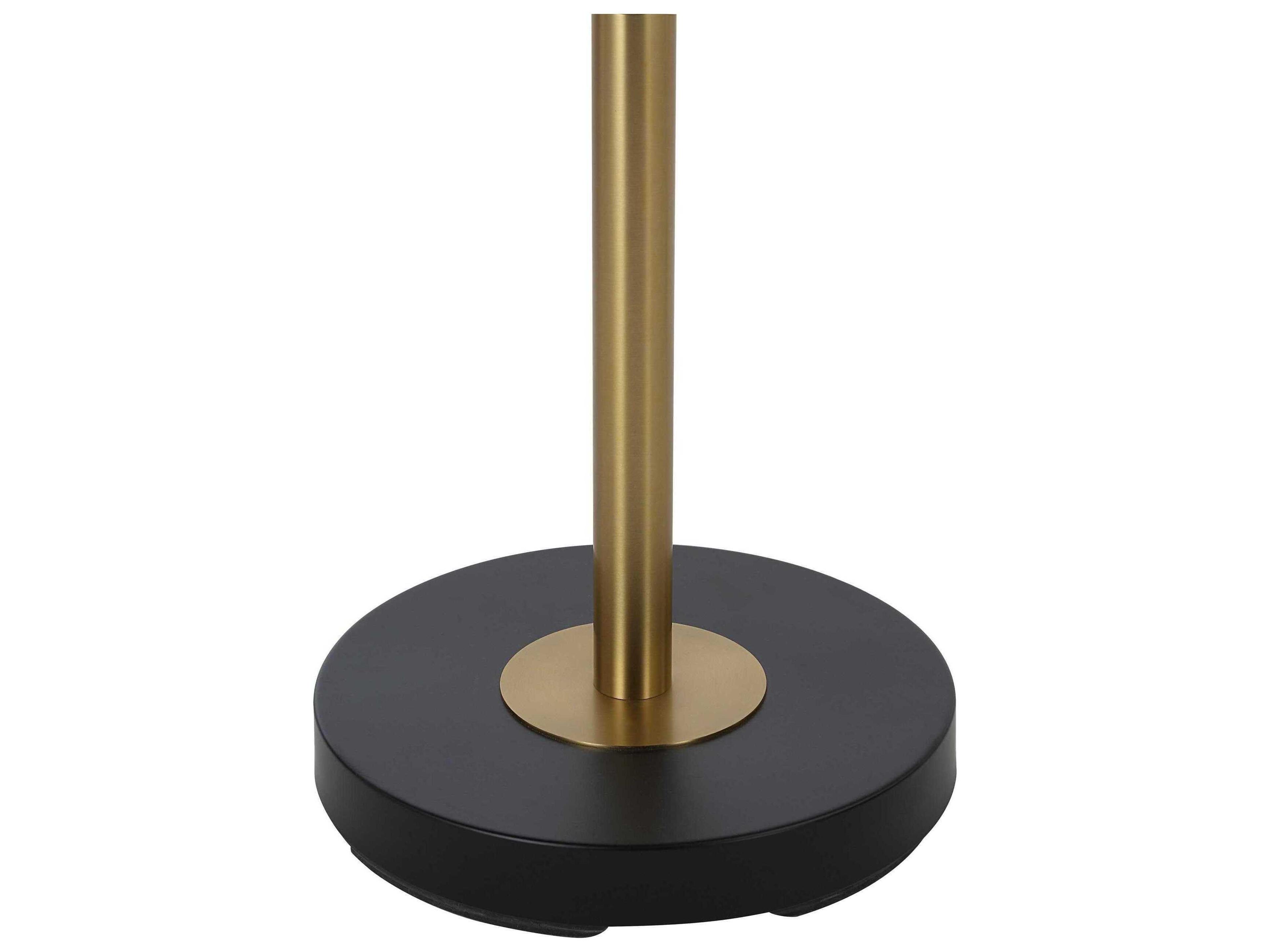 Renwil Meander Plated Brass Powder Coated Matte Black Iron Floor Lamp