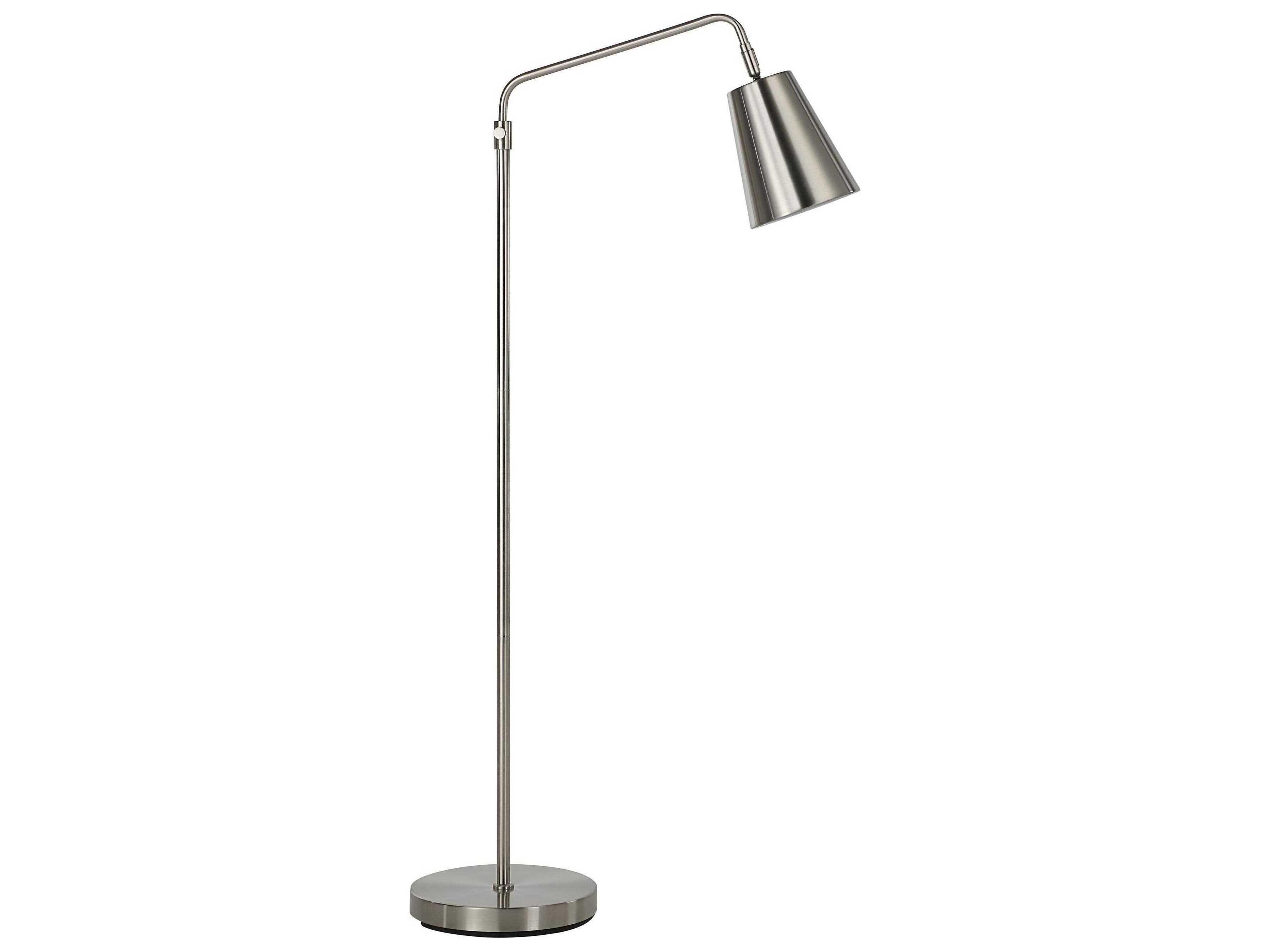 Renwil Norwich Plated Brushed Nickel Iron Floor Lamp