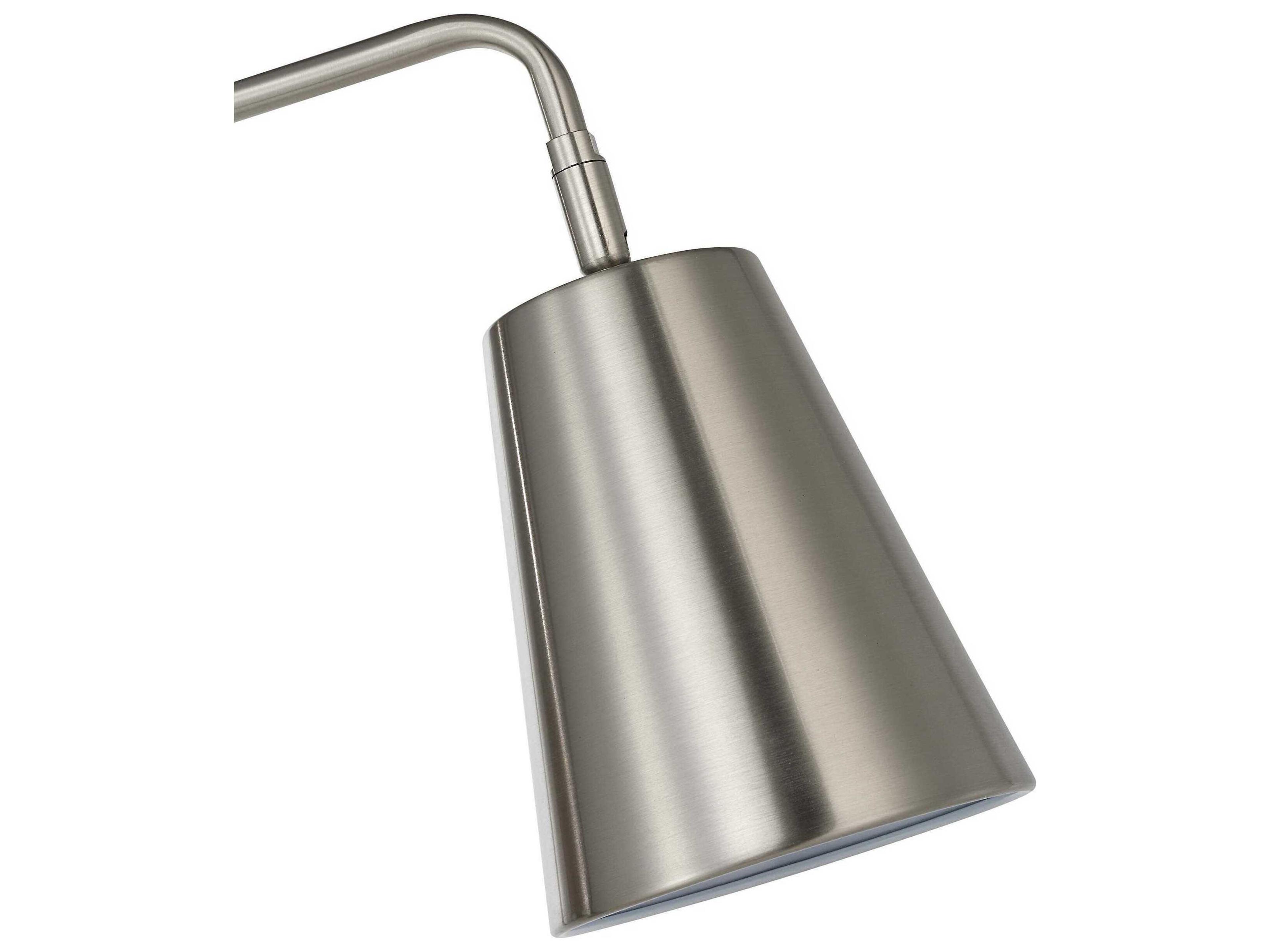 Renwil Norwich Plated Brushed Nickel Iron Floor Lamp