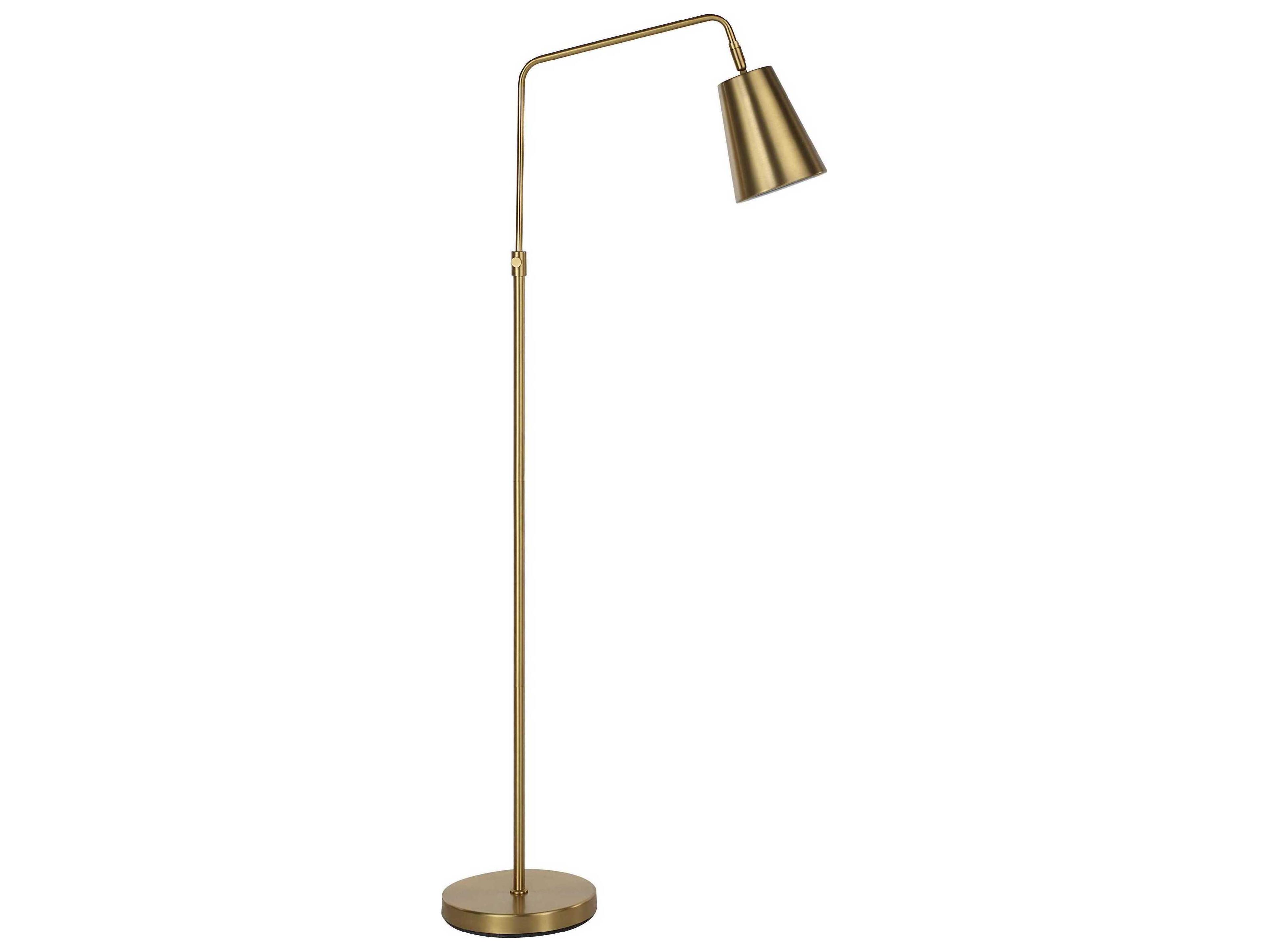 Renwil Vidura Plated Brass Brushed Iron Floor Lamp