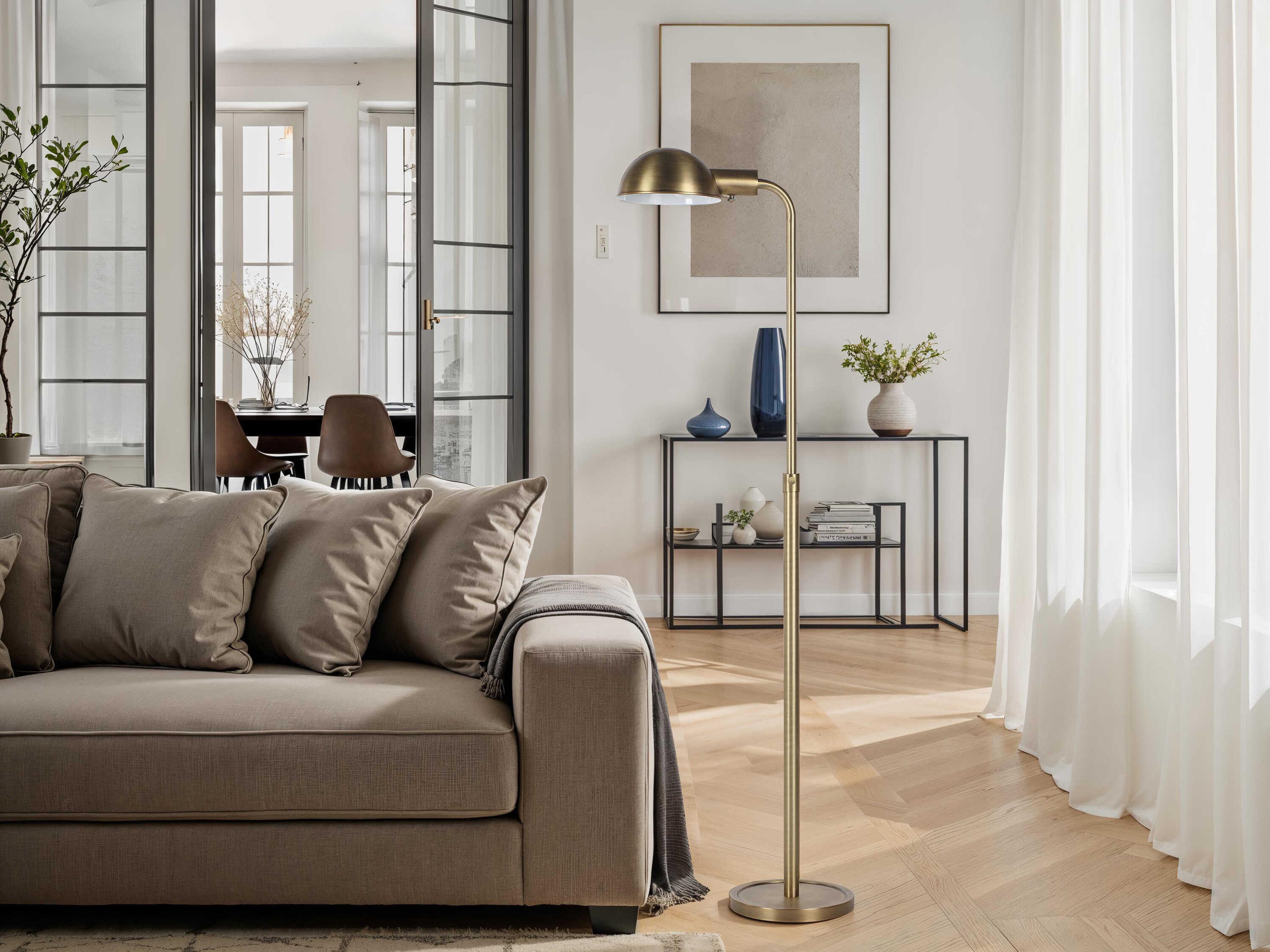 Renwil Cos Dark Antique Brushed Brass Floor Lamp