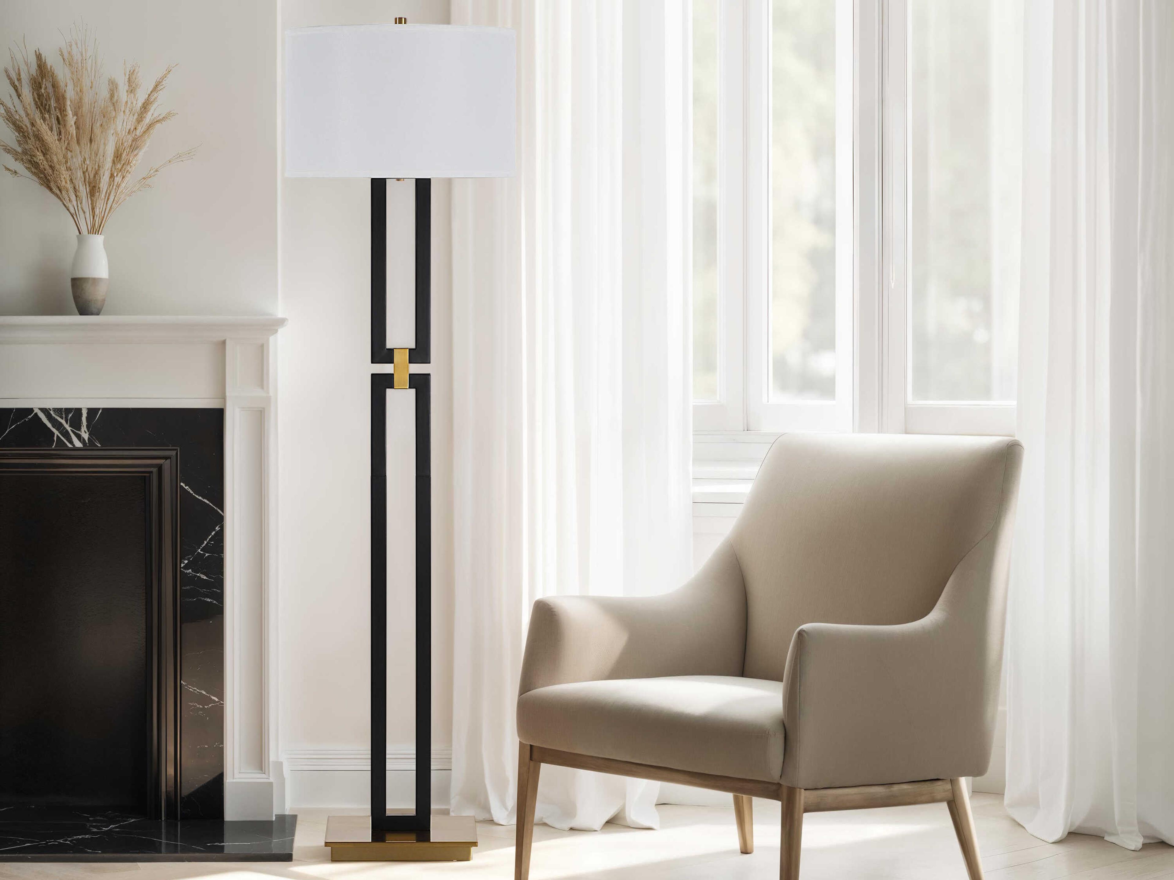 Renwil Theo Matte Black Floor Lamp
