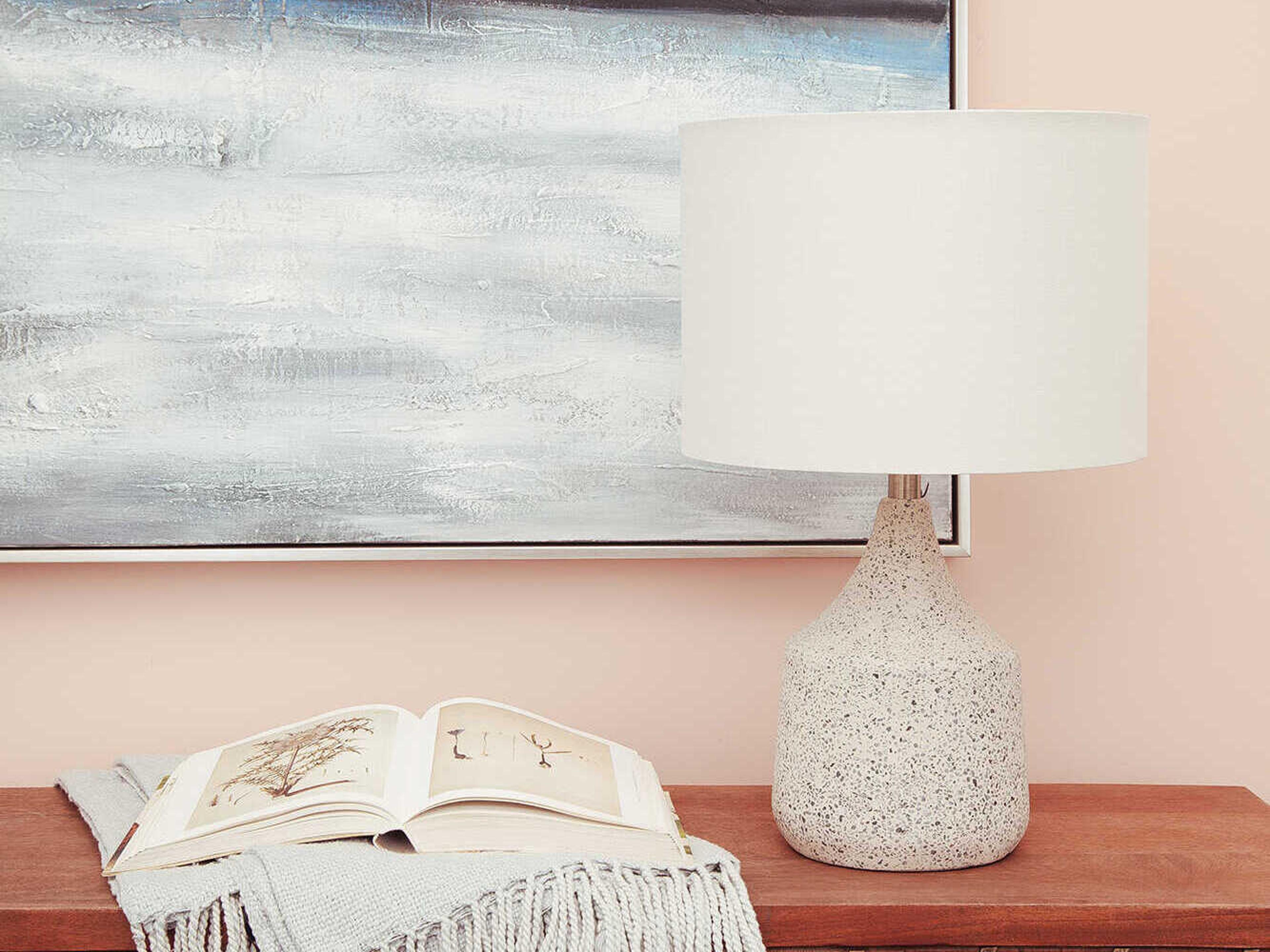 Renwil Longmore Beige Speckles Off White Table Lamp