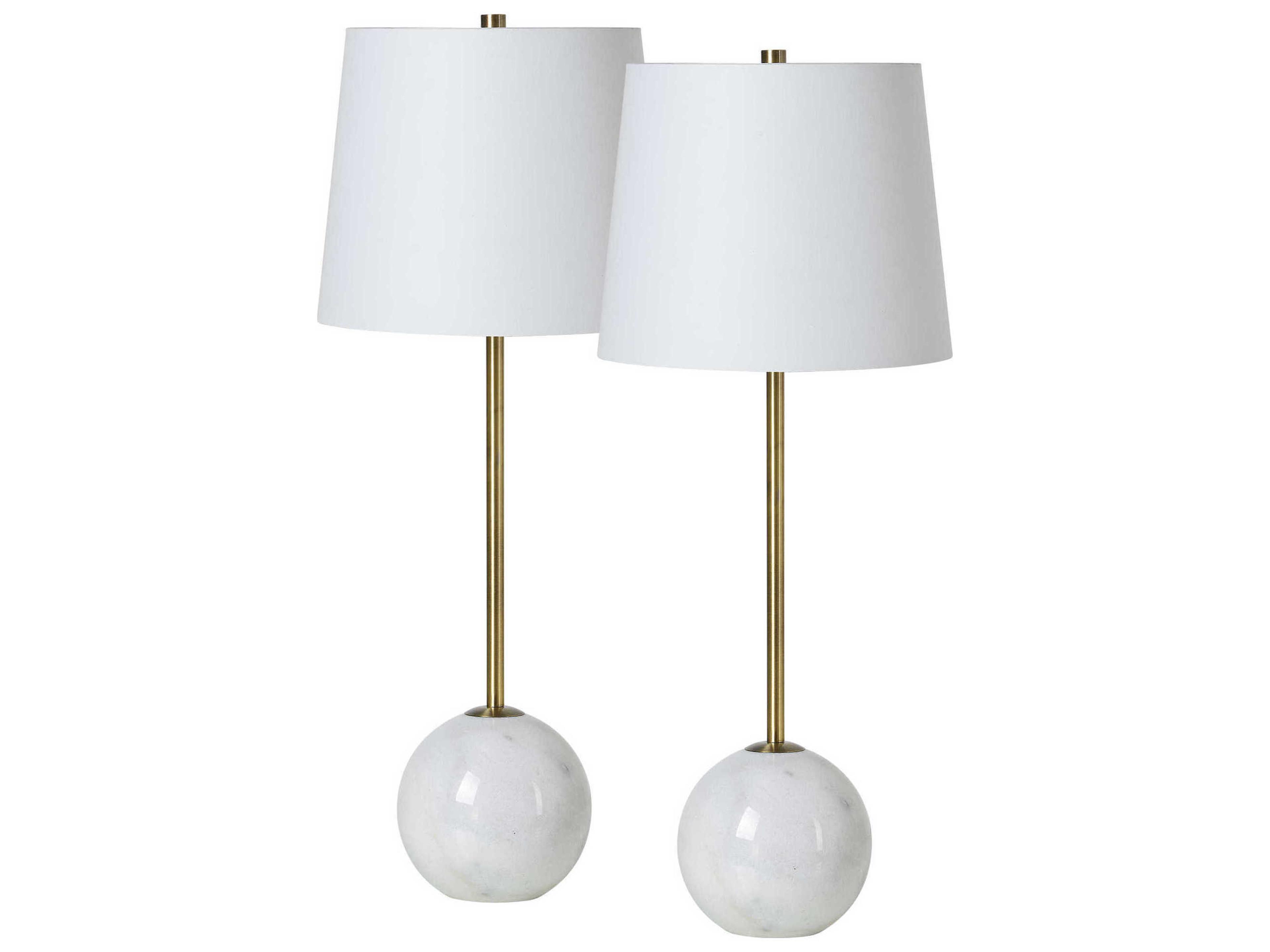 Naomi Antique Brass Buffet Lamp Set of 2