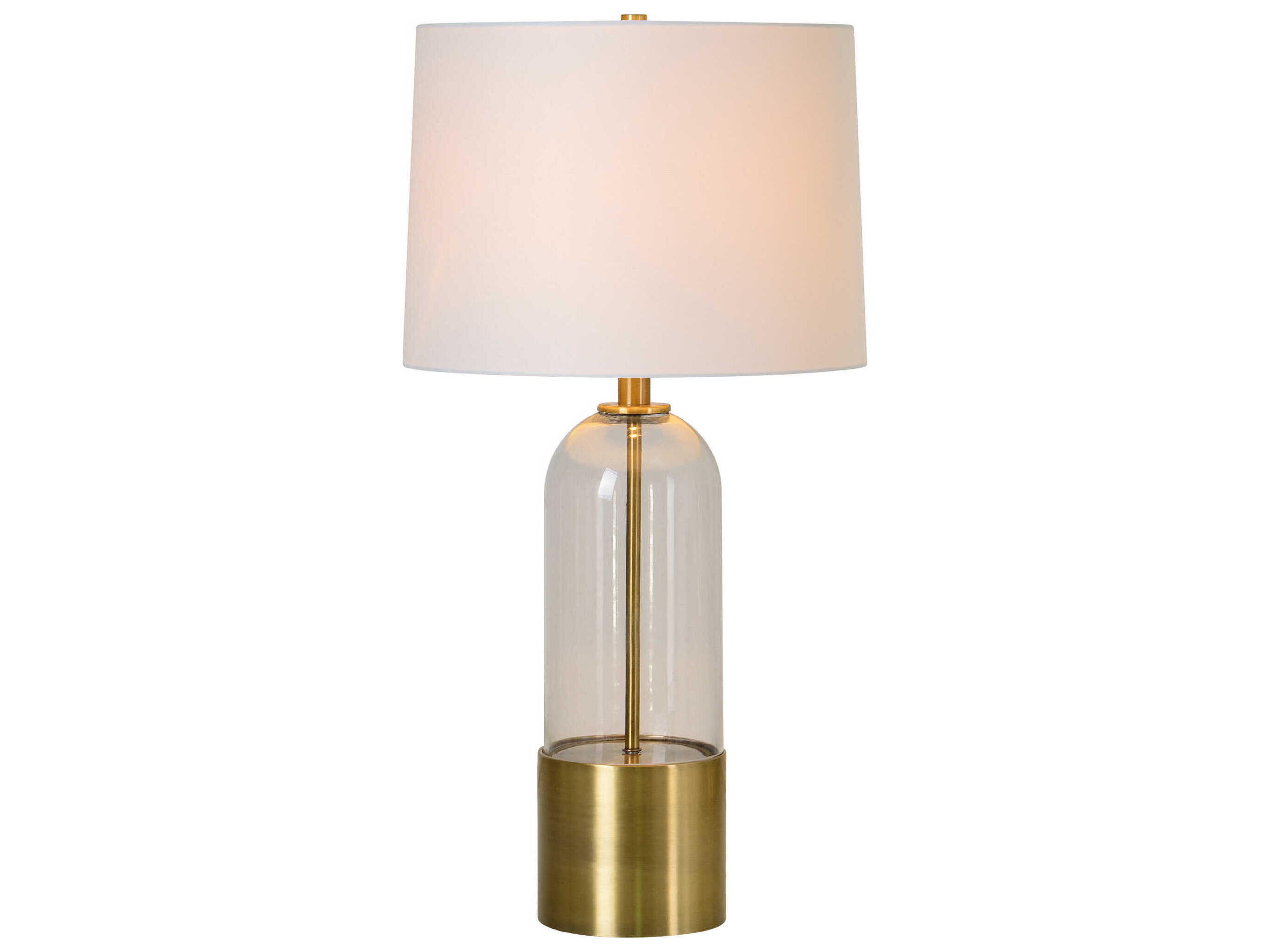 Renwil Theodore Clear Brass Buffet Lamp Set of 2