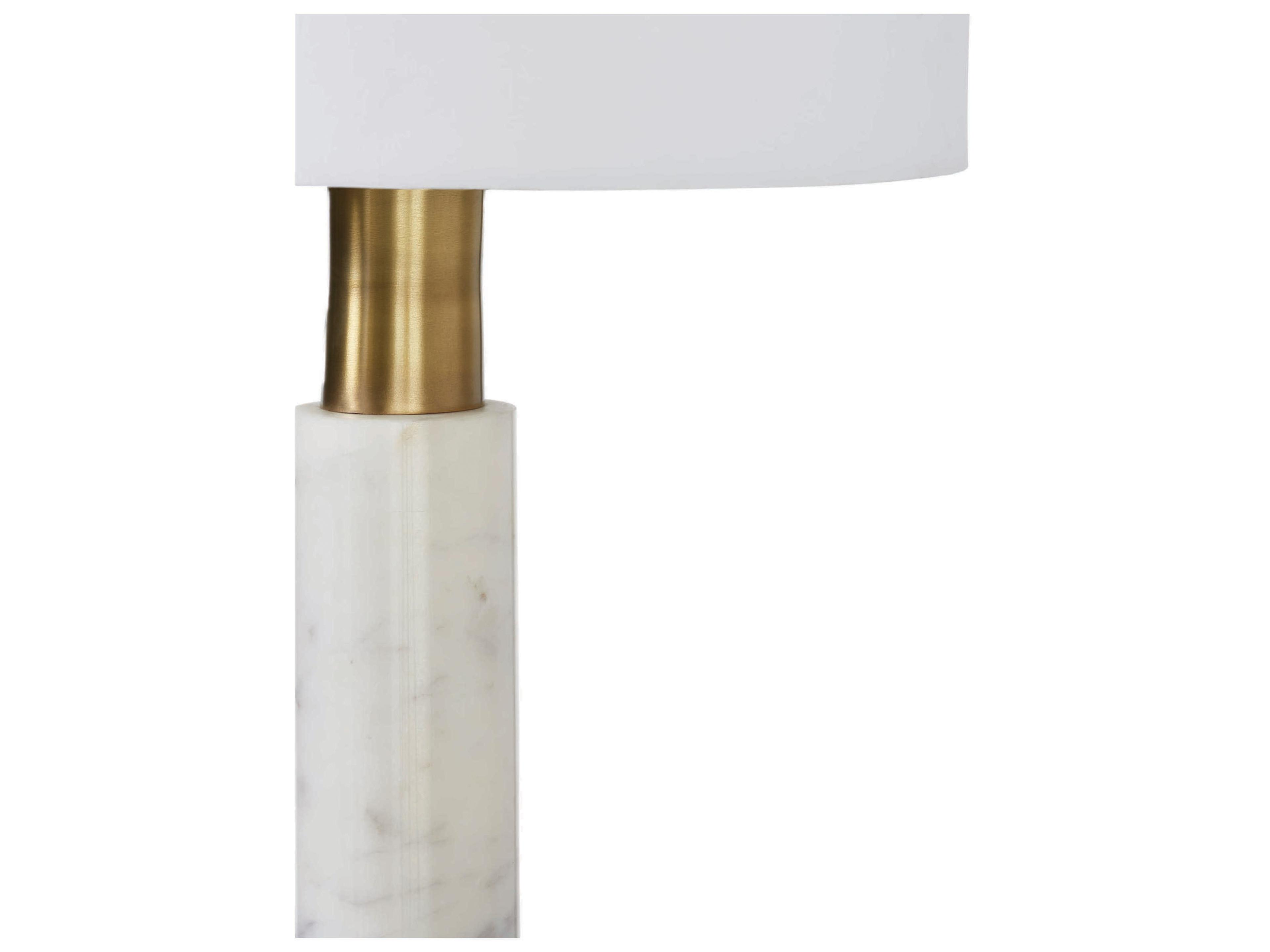 Renwil Pirot Honed White Antique Brushed Brass Buffet Lamp