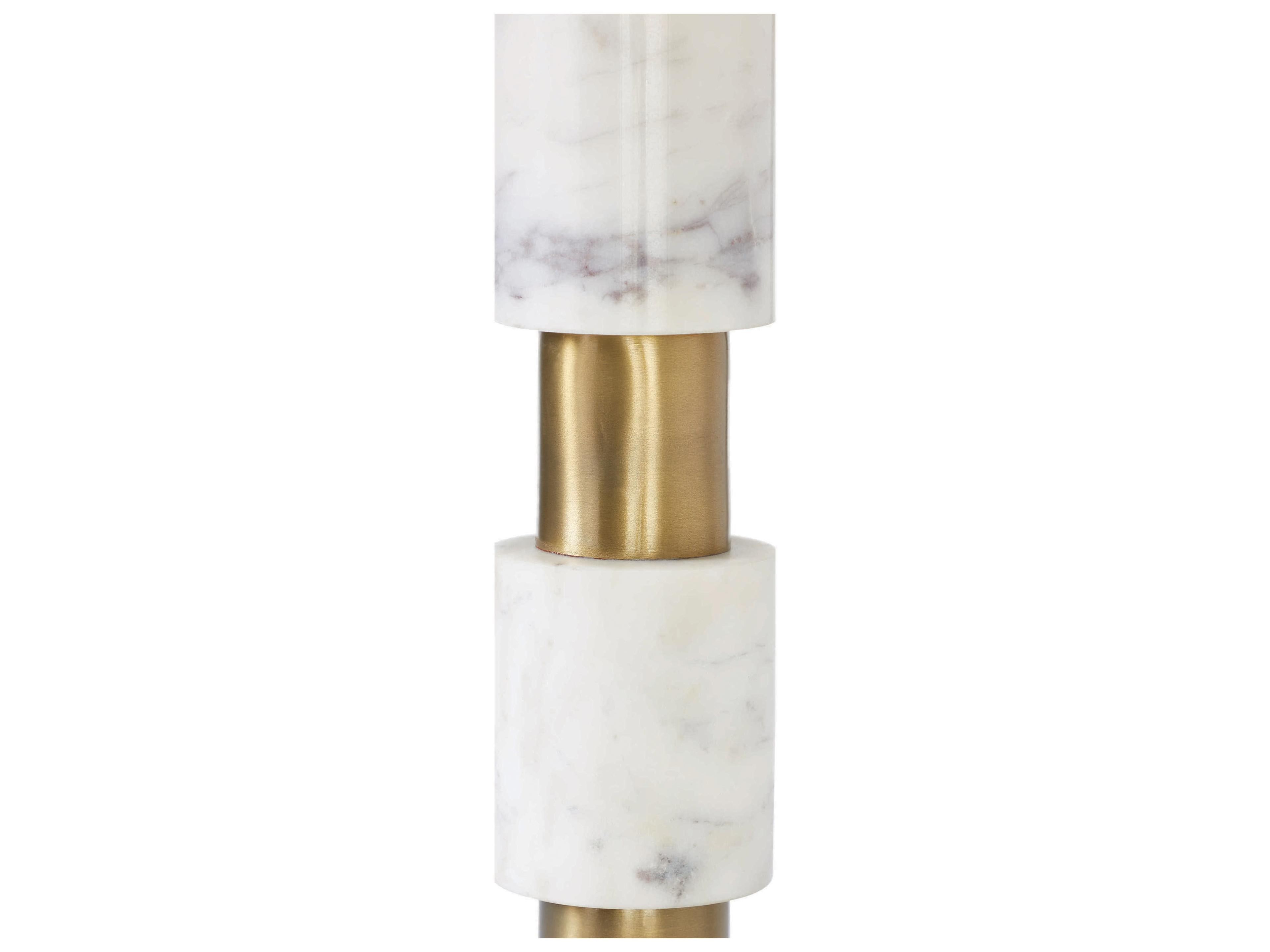 Renwil Pirot Honed White Antique Brushed Brass Buffet Lamp