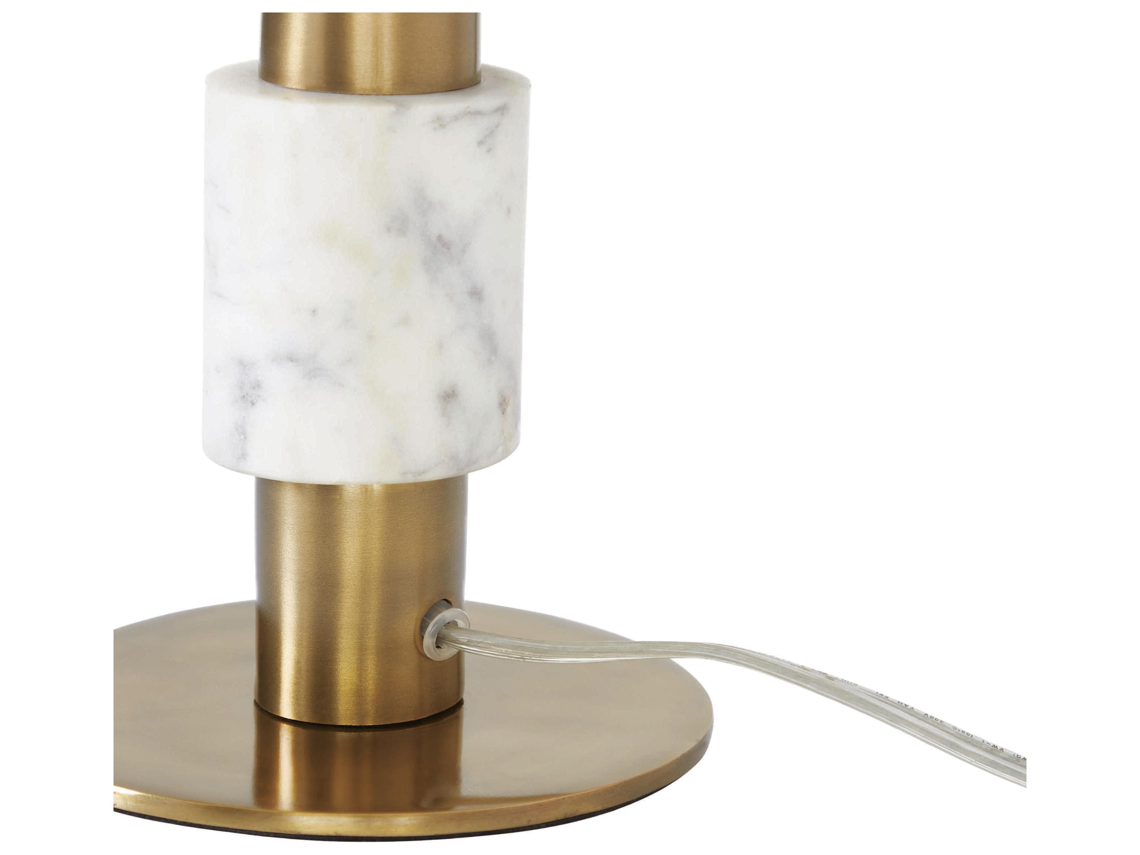 Renwil Pirot Honed White Antique Brushed Brass Buffet Lamp