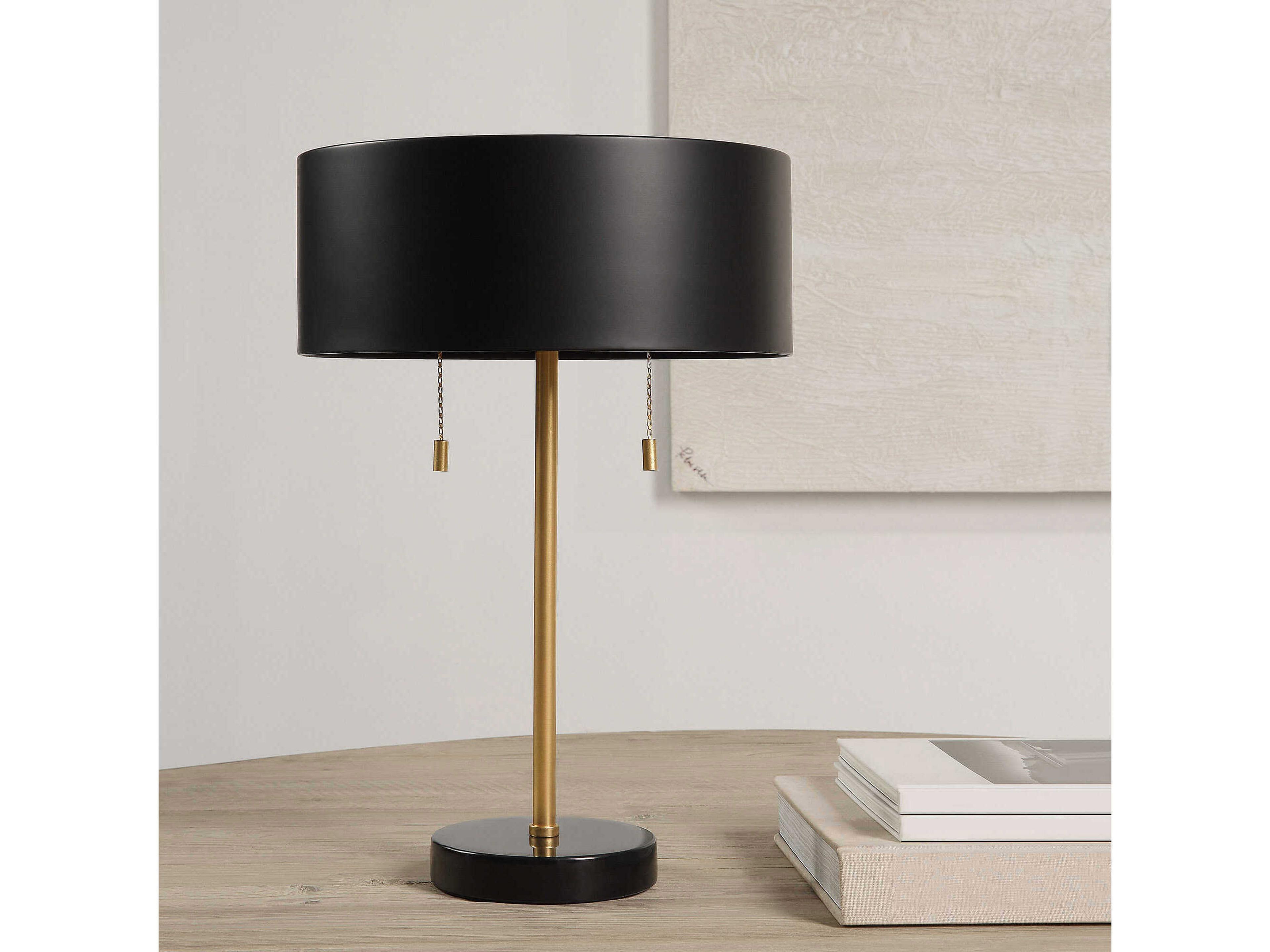 Renwil Gillian Gold Matte Black Iron Table Lamp
