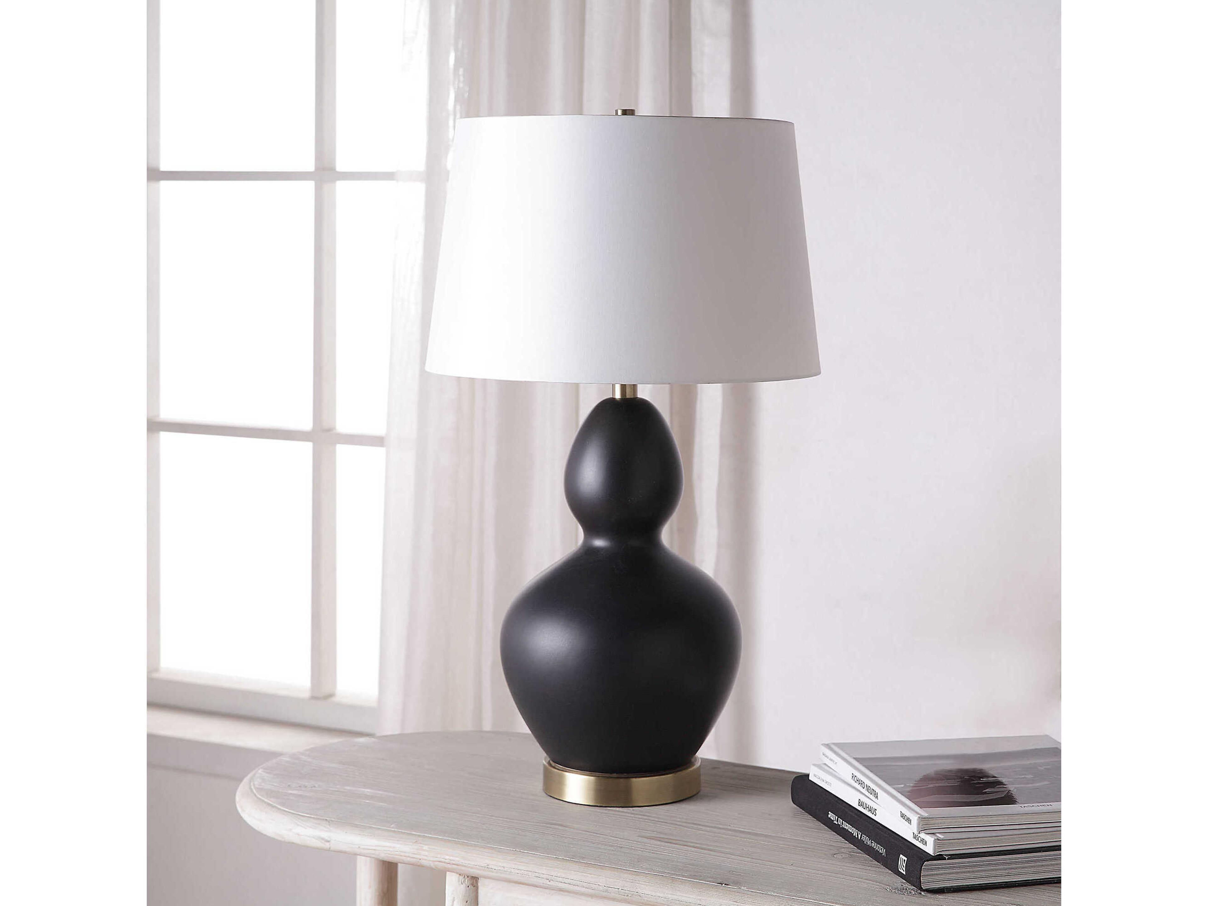 Renwil Kamilia Matte Black Buffet Lamp Set of 2