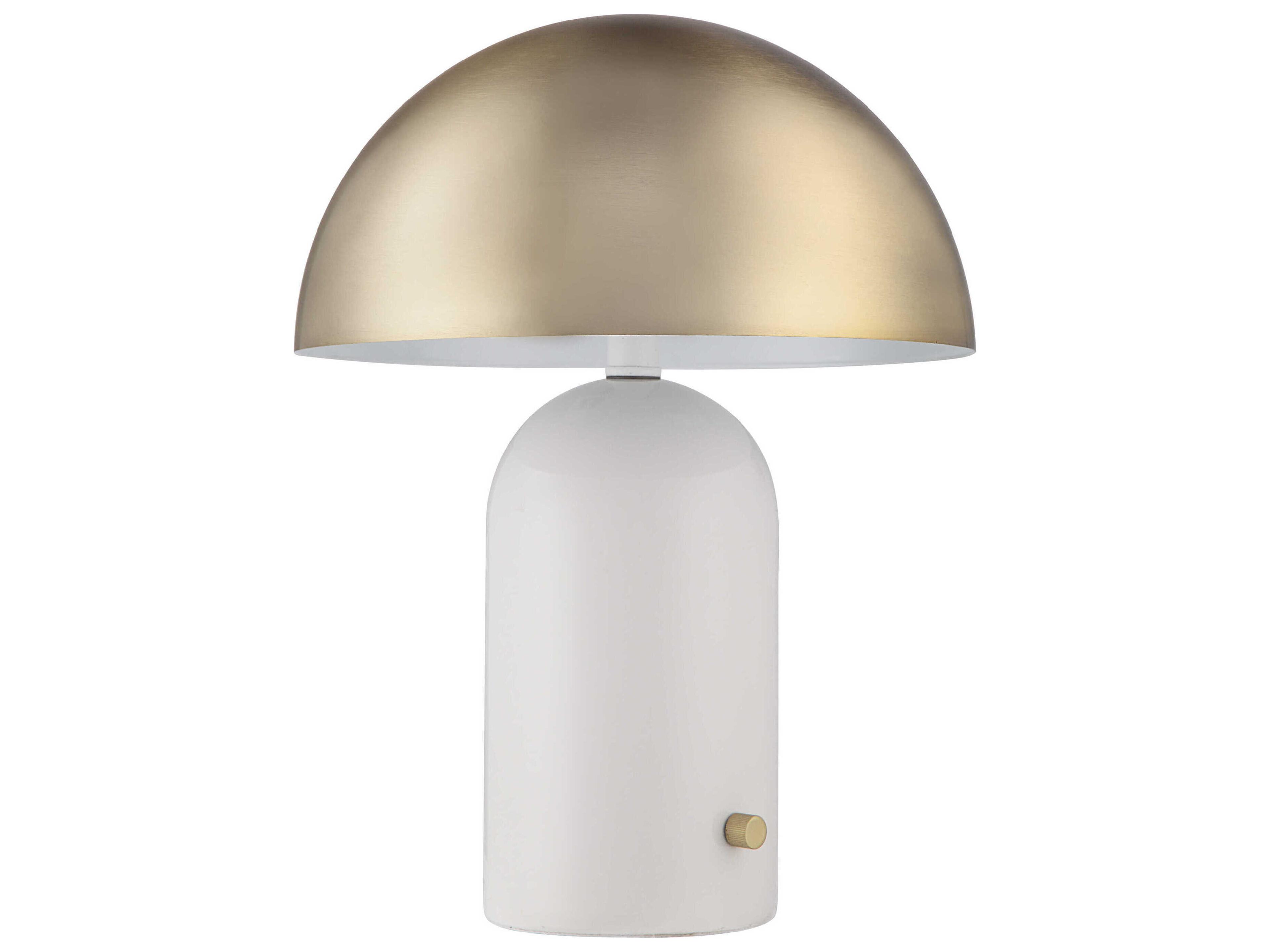 Renwil Solero Plated Champagne Iron Off White Table Lamp