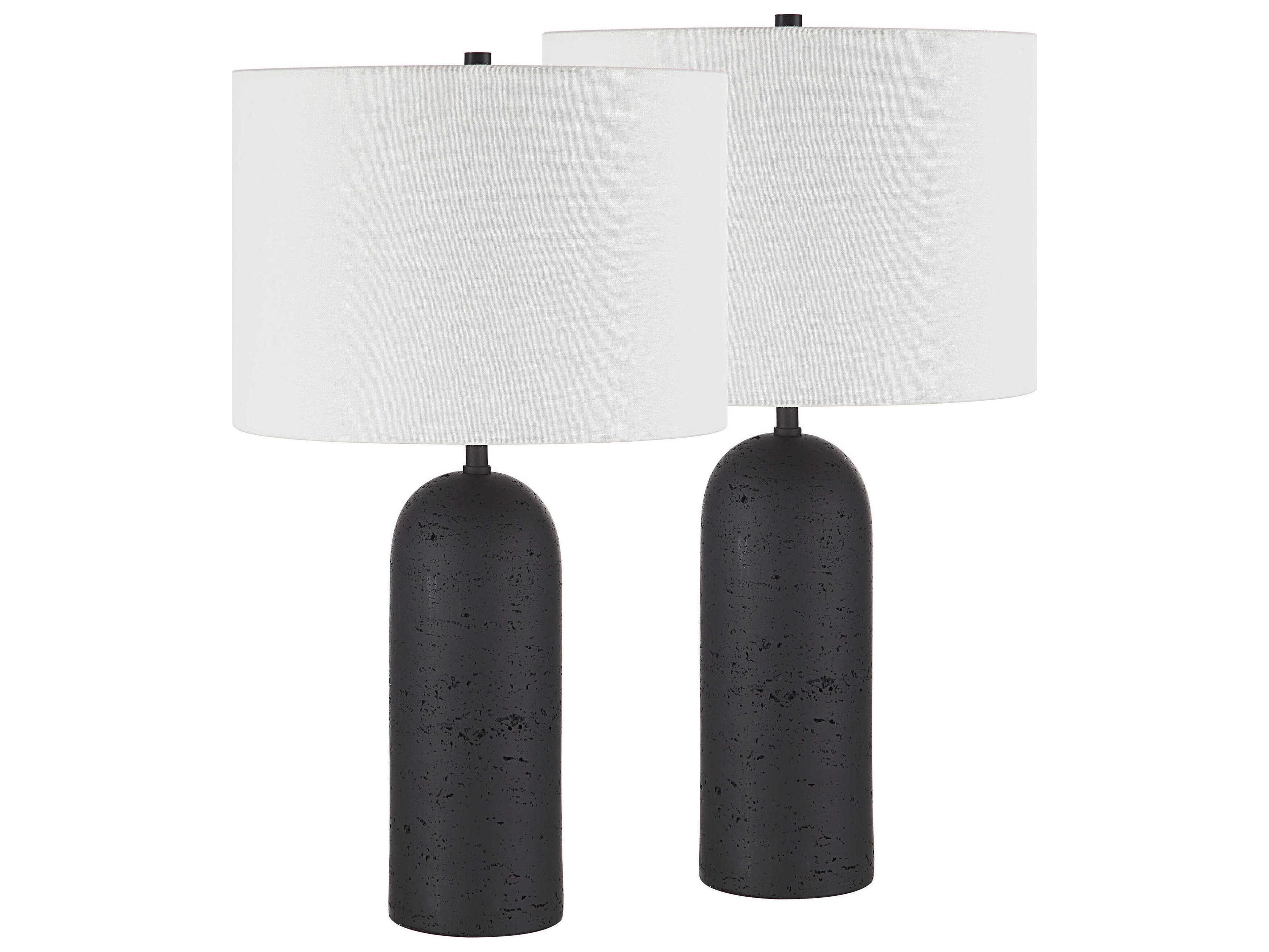 Augusta Table Lamp Set of 2 Modern Black