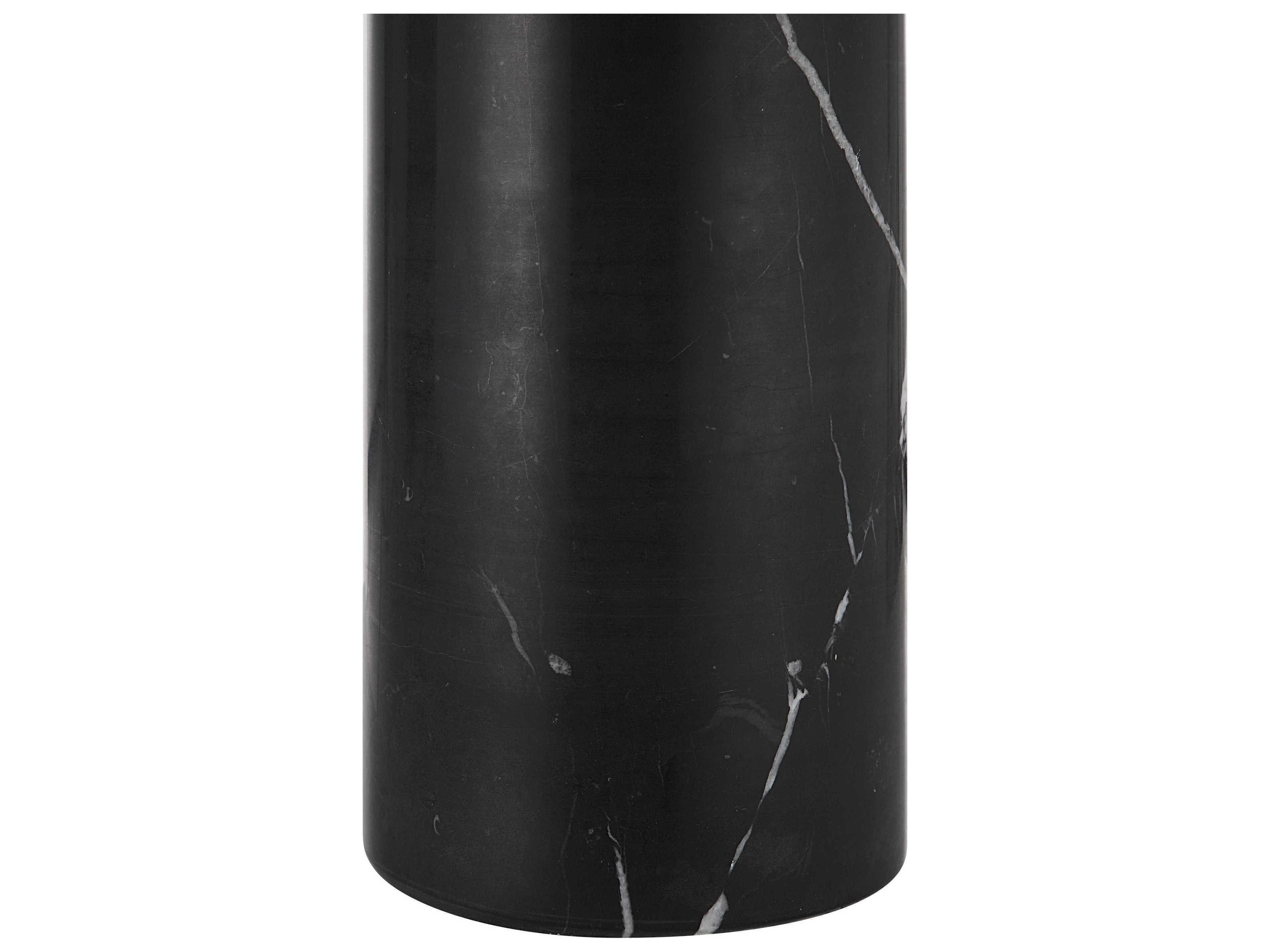 Renwil Tyne Honed Black Ivory Linen Buffet Lamp