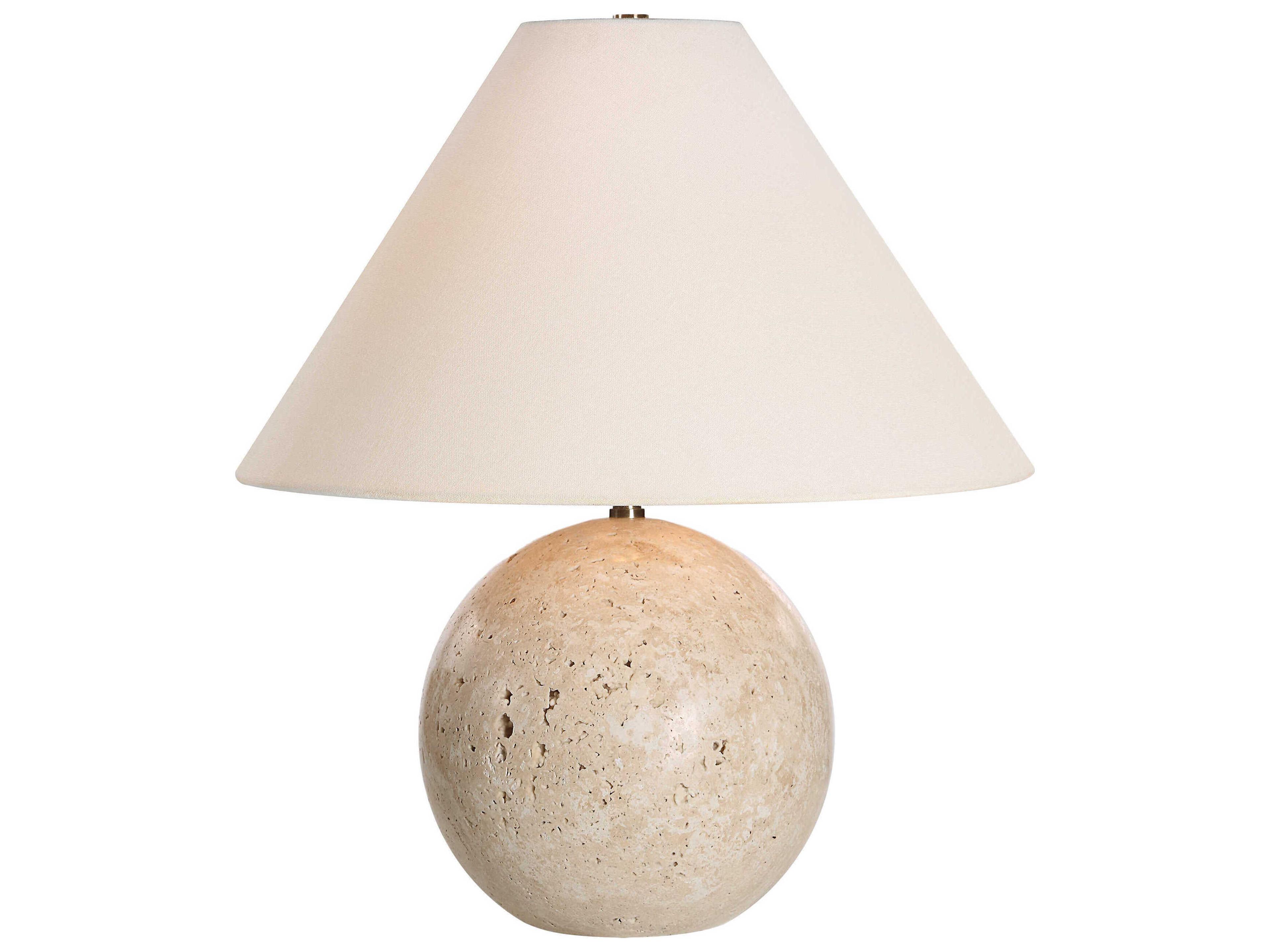 Renwil Assen Cream Ivory Linen Off White Table Lamp