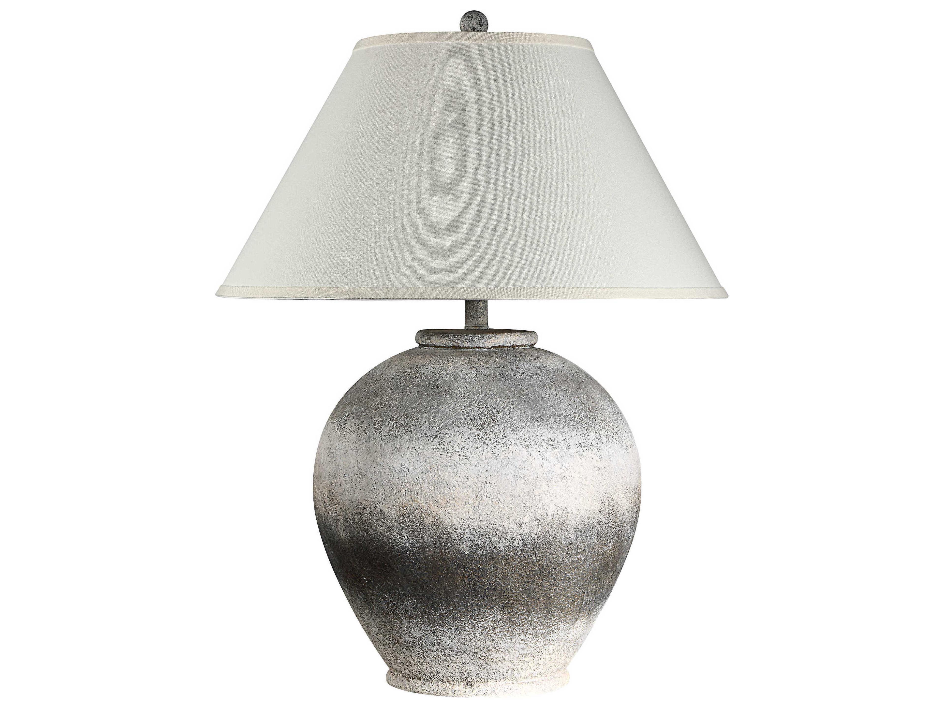 Betulla Painted Brown Light Cream Ivory Linen Buffet Lamp