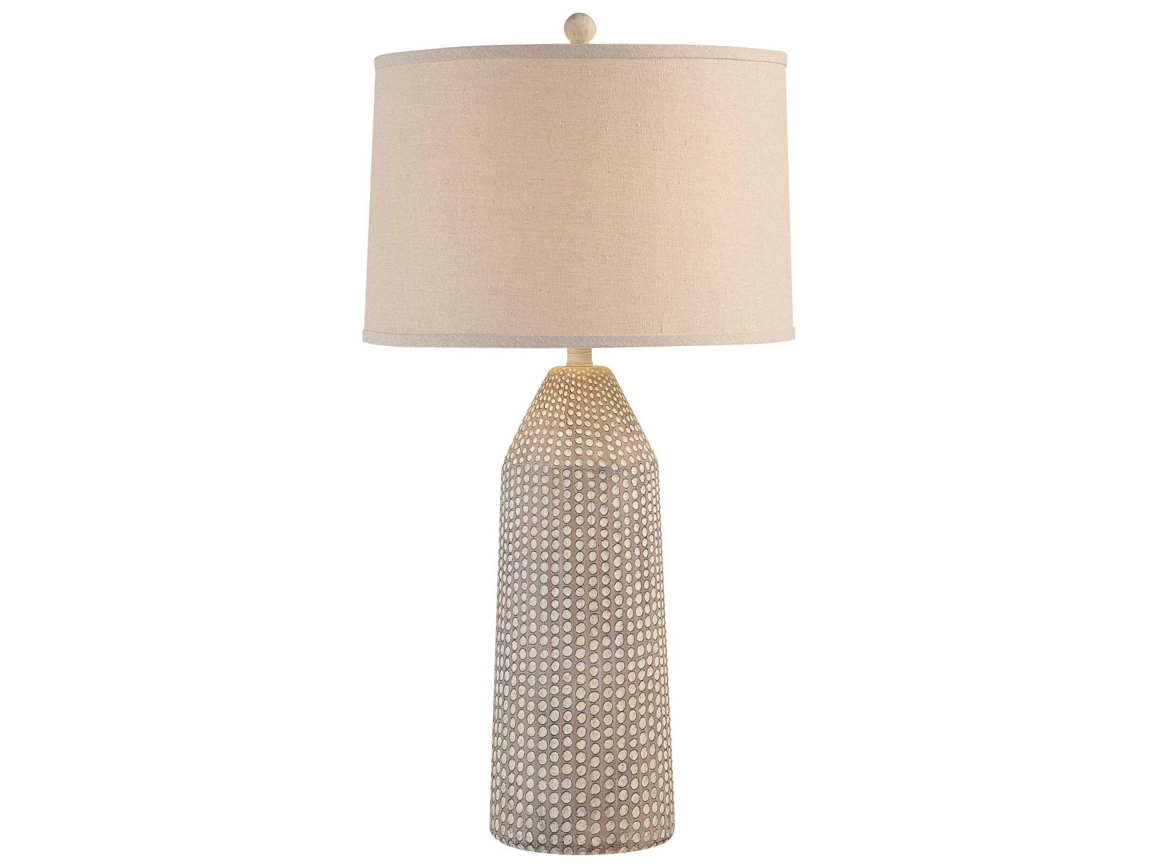 Renwil Lechuga Painted Beige Oatmeal Linen Off White Buffet Lamp