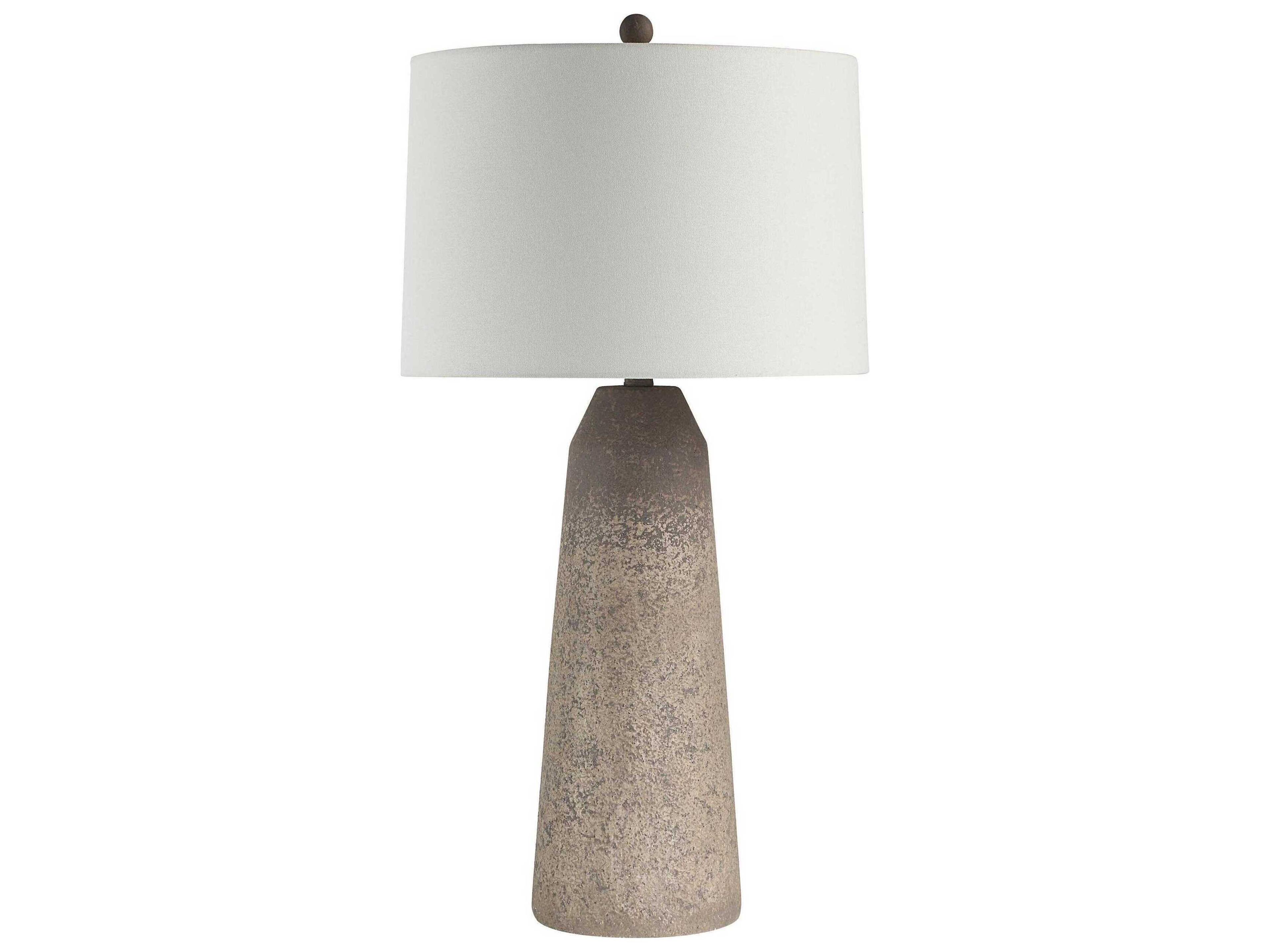 Limon Painted Textured Beige Ivory Linen Off White Buffet Lamp