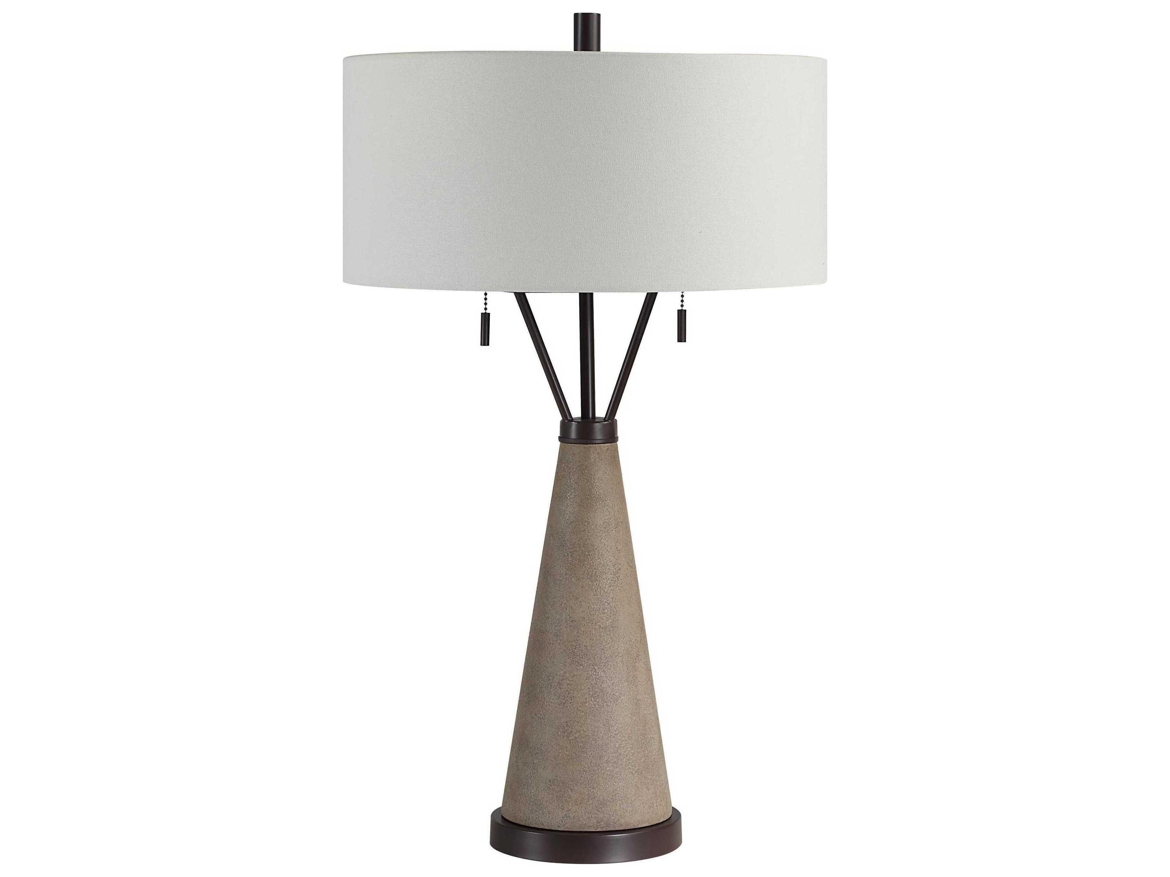 Lourdes Painted Cream Wash Ivory Linen Off White Buffet Lamp